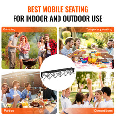 6 Seat Portable Folding Sport Bench Outdoor Camping Chair with Carry Bag