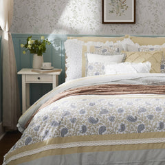 9 Piece Cotton Percale Comforter Set Yellow Queen