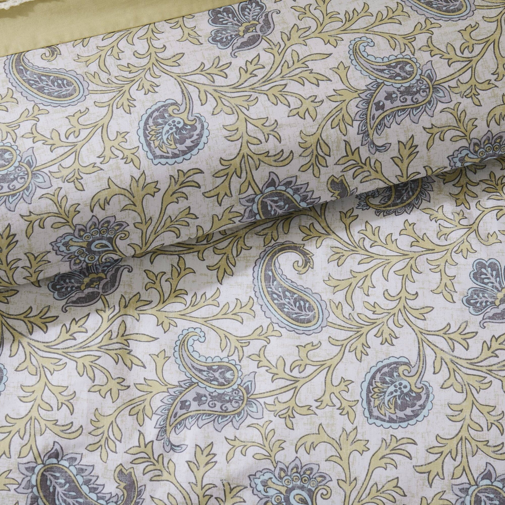 9 Piece Cotton Percale Comforter Set Yellow Queen