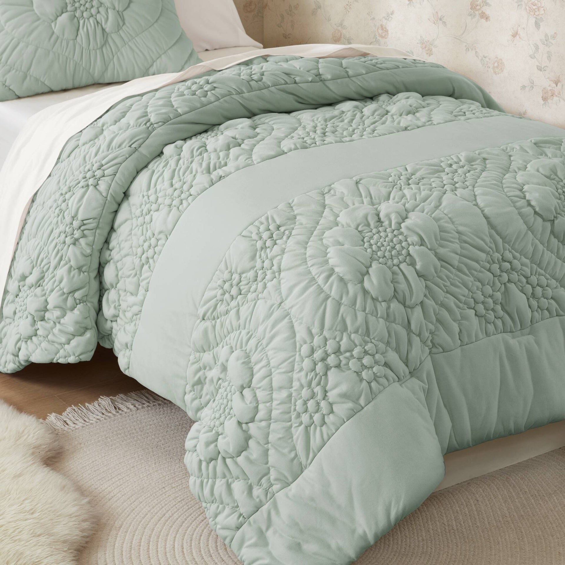 3-Piece Full/Queen Comforter Set,Sage