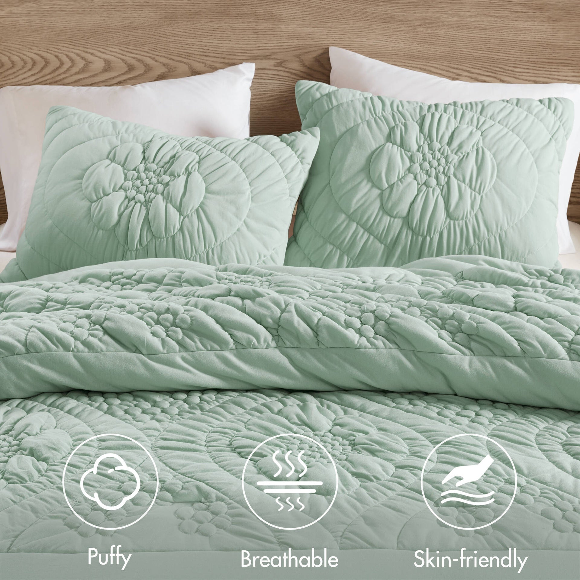 3-Piece Full/Queen Comforter Set,Sage