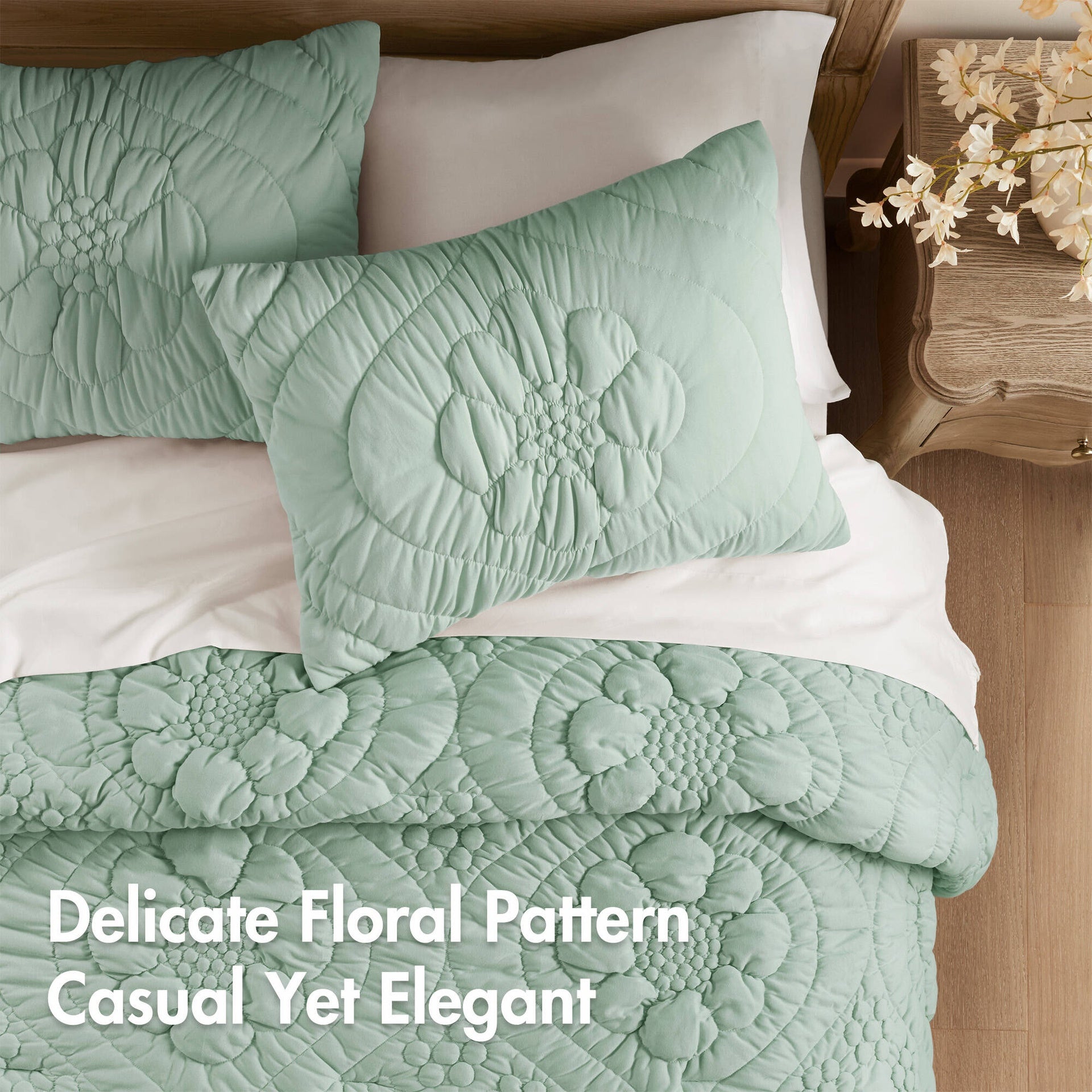 3-Piece Full/Queen Comforter Set,Sage
