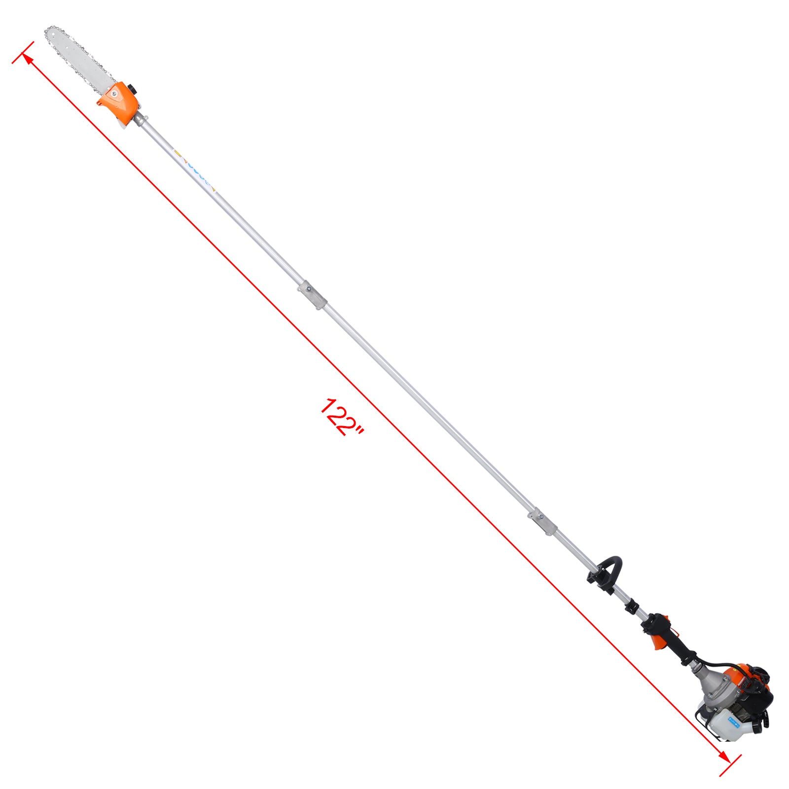 10 in 1 Multi-Functional Trimming Tool, 52CC 2-Cycle Garden Tool System with Gas Pole Saw, Hedge Trimmer, Grass Trimmer, and Brush Cutter EPA Compliant