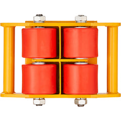 4PCS Machinery Skate Dolly, 17637 LBS/8T Industrial Machinery Mover, Heavy Duty Carbon Steel Machinery Moving Skate with 4 PU Wheels and 360° Rotation Non-Slip Cap for Warehouse, Workshop, Facto