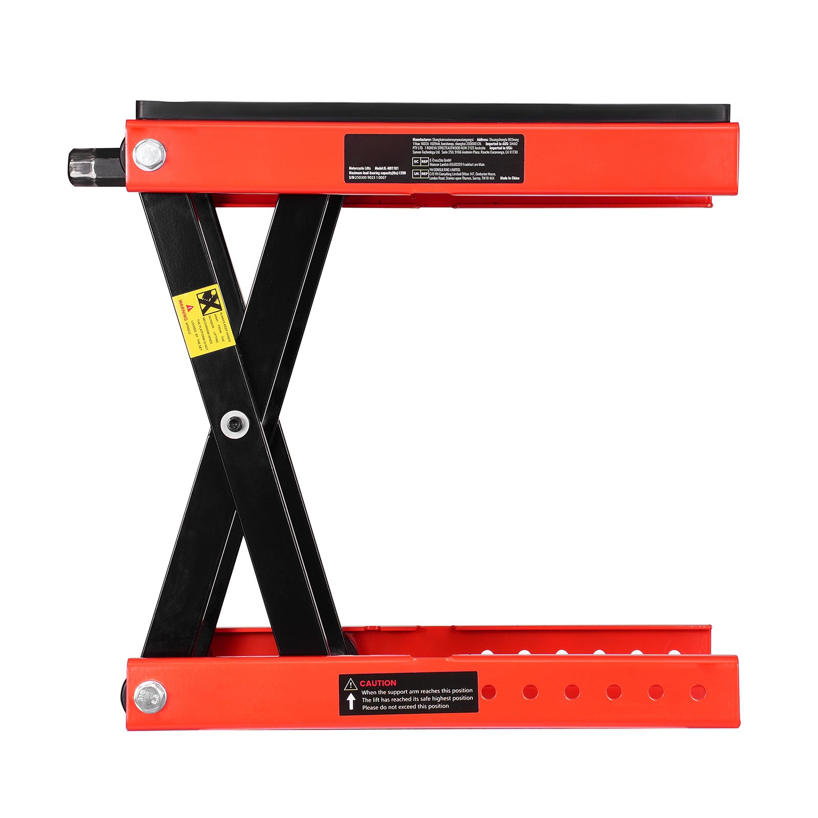Motorcycle Scissor Lift Jack 1200lbs Wide Deck ATV Bike Lift Hoist Stand Crank