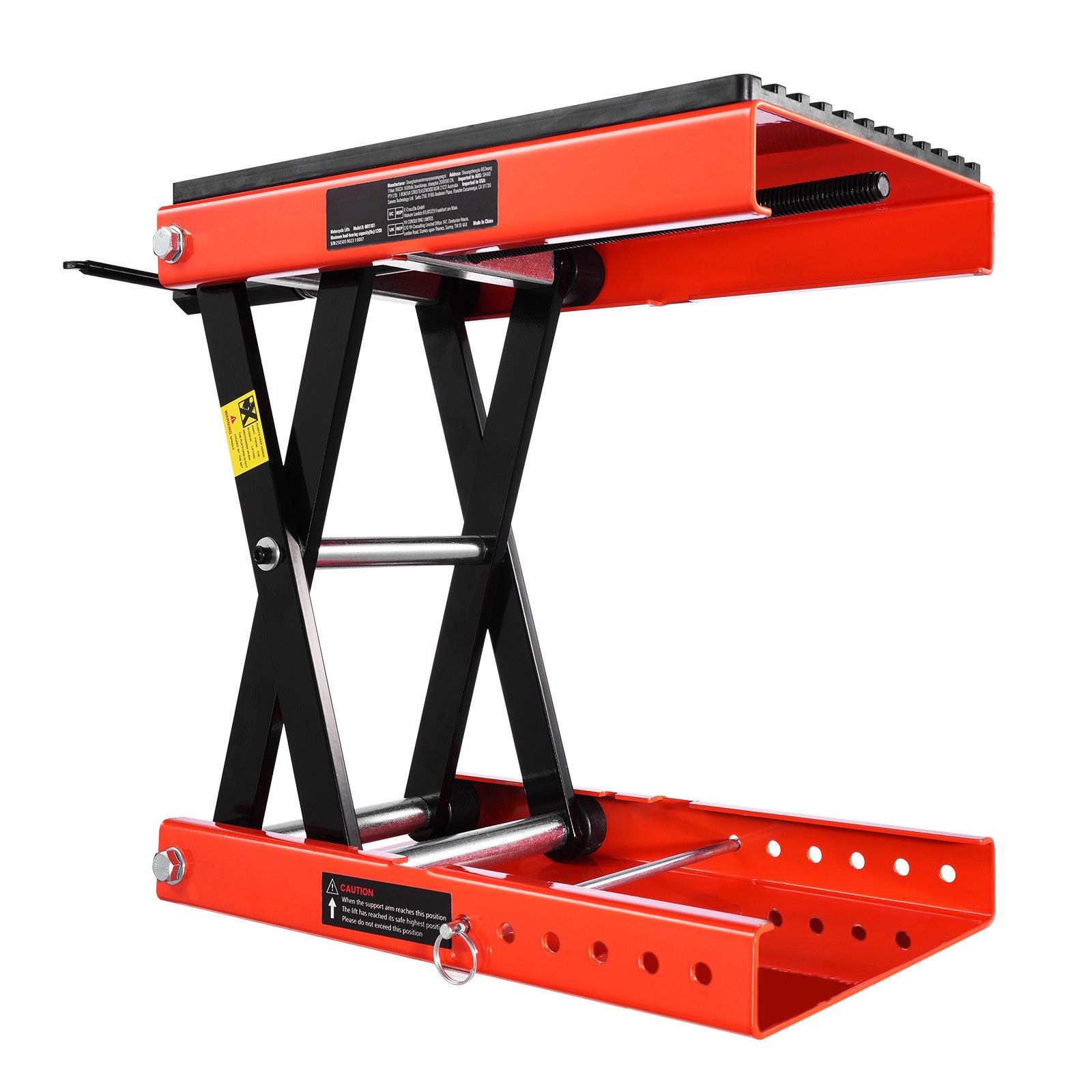 Motorcycle Scissor Lift Jack 1200lbs Wide Deck ATV Bike Lift Hoist Stand Crank