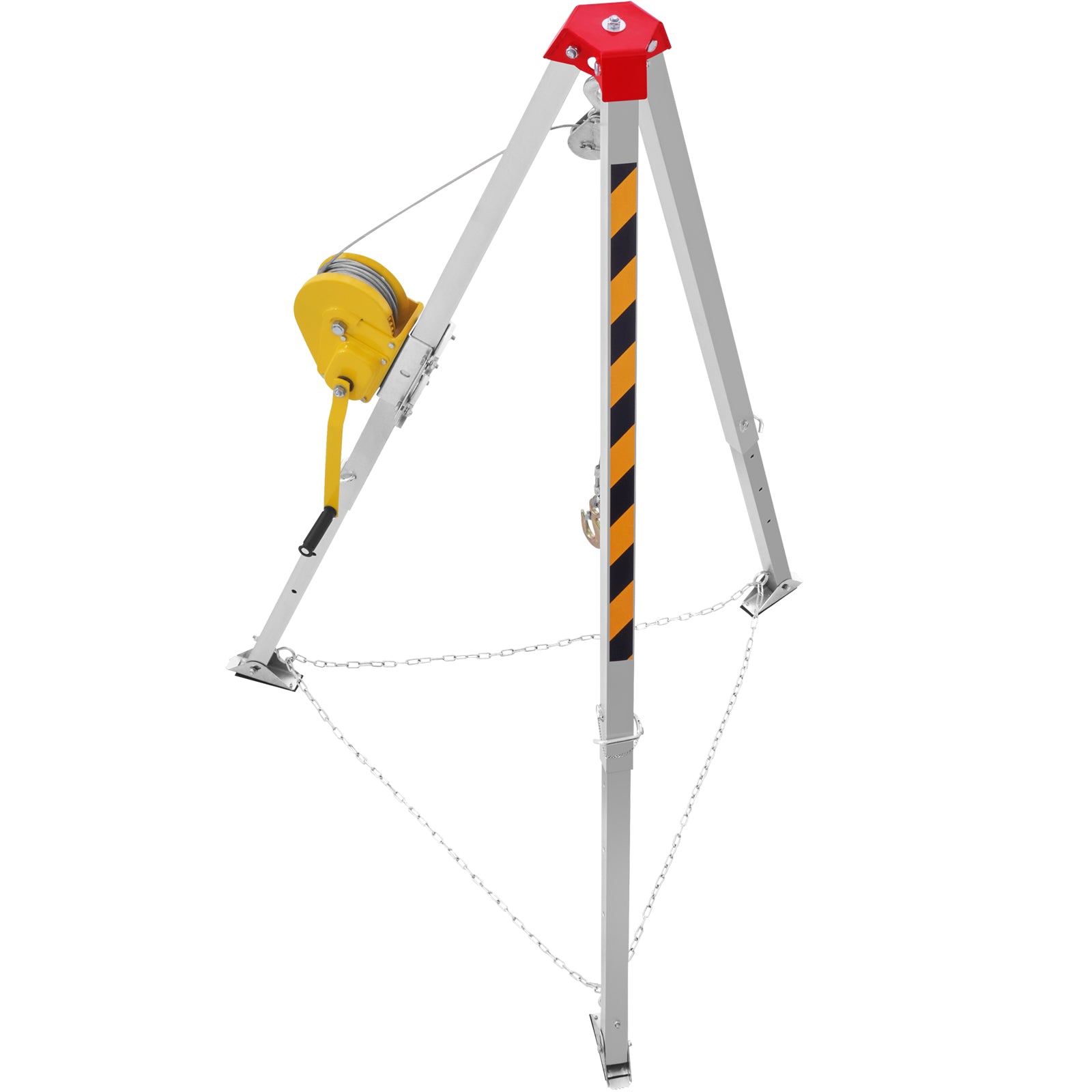 2600 lbs Winch Confined Space Tripod Kit, Confined Space Tripod 8' Legs and 98' Cable, Confined Space Rescue Tripod 33' Fall Protection with Blower, Gas detector, Harness.
