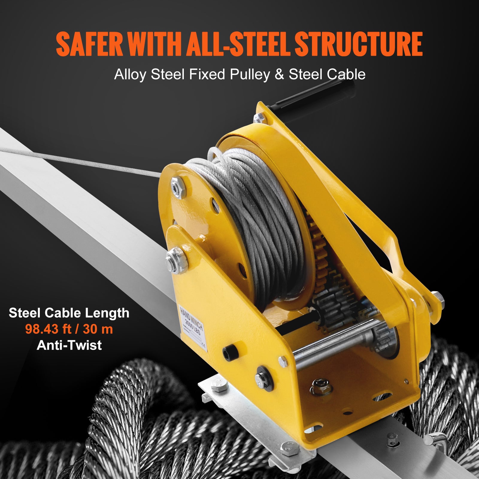 2600 lbs Winch Confined Space Tripod Kit, Confined Space Tripod 8' Legs and 98' Cable, Confined Space Rescue Tripod 33' Fall Protection with Blower, Gas detector, Harness.