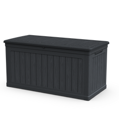 230 Gallon Large Outdoor Storage XXL Deck Box for Patio Furniture, Outdoor Cushions, Garden Tools and Sports/Pools Equipment, Waterproof Resin, Lockable, Black