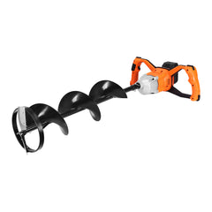 20V Electric Ice Auger, 8 inch Diameter, 2 in 1 Cordless Ice Fishing Augers and Earth Auger with Ices & Earth Drill Bit, Cold-Resistant Post Hole Digger, Turbo High-Speed Cutting System