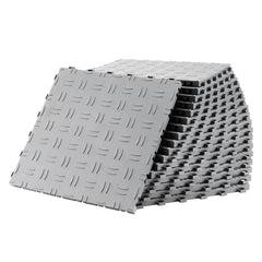 Garage Tiles Interlocking, 12 x 12 x 0.53 inch 25 Pack Garage Floor Covering Tiles, Non-Slip Double-Sided Texture Garage Flooring Tiles, for Garages, Basements, Repair Shops, Silver