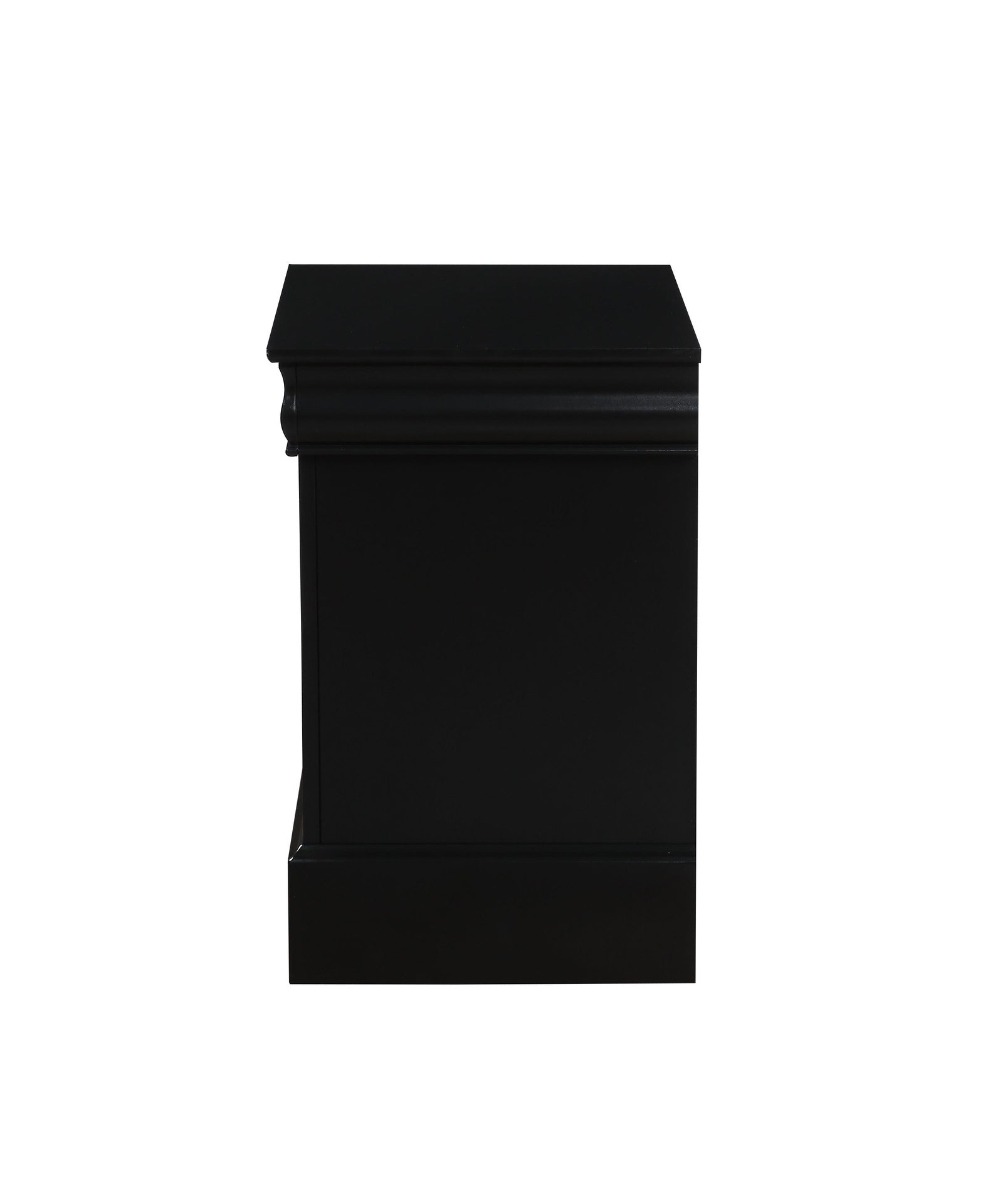 Black Finish Traditional Bedroom Wooden Nightstand 1pc Louis Philippe Style Furniture Two Drawers Storage