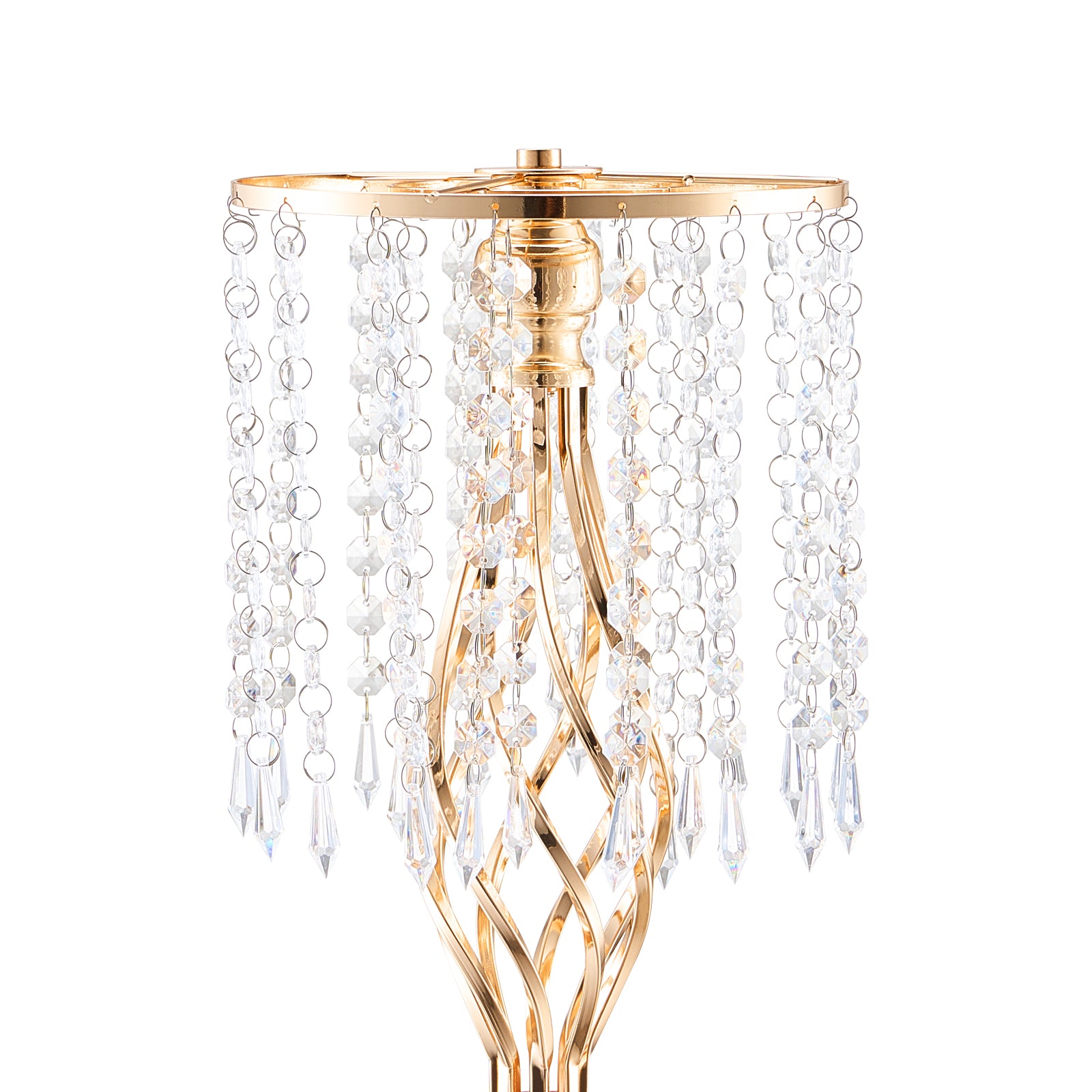 12PCS 49cm/19.3” Tall Crystal Wedding Flower Stand Vase for Party Decor
