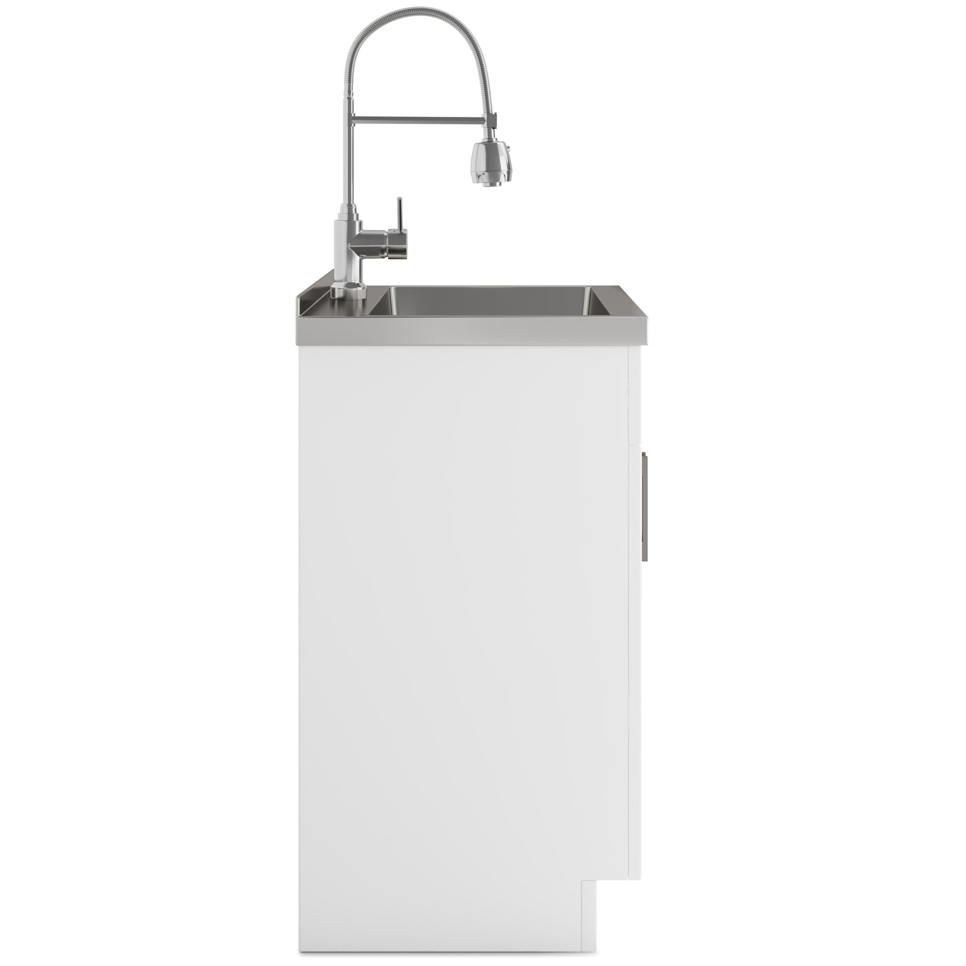 Hennessy - Deluxe 28" Laundry Cabinet with Faucet and Stainless Steel Sink - White