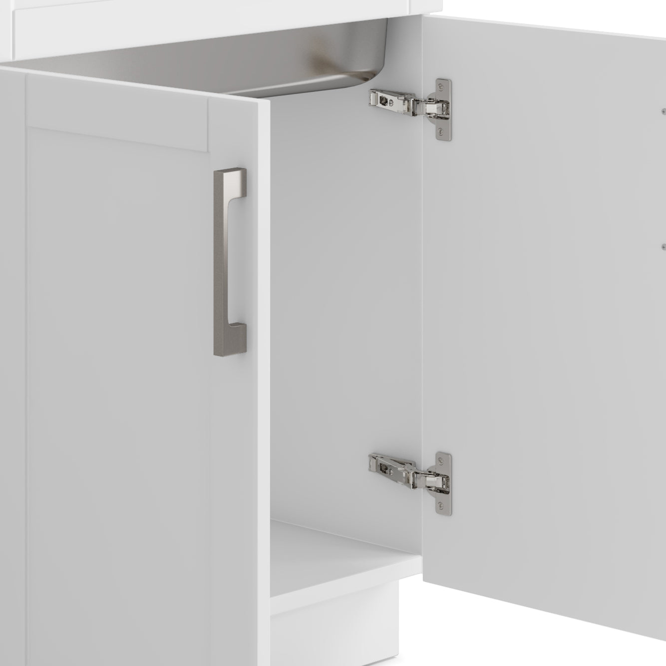 Hennessy - Deluxe 28" Laundry Cabinet with Faucet and Stainless Steel Sink - White