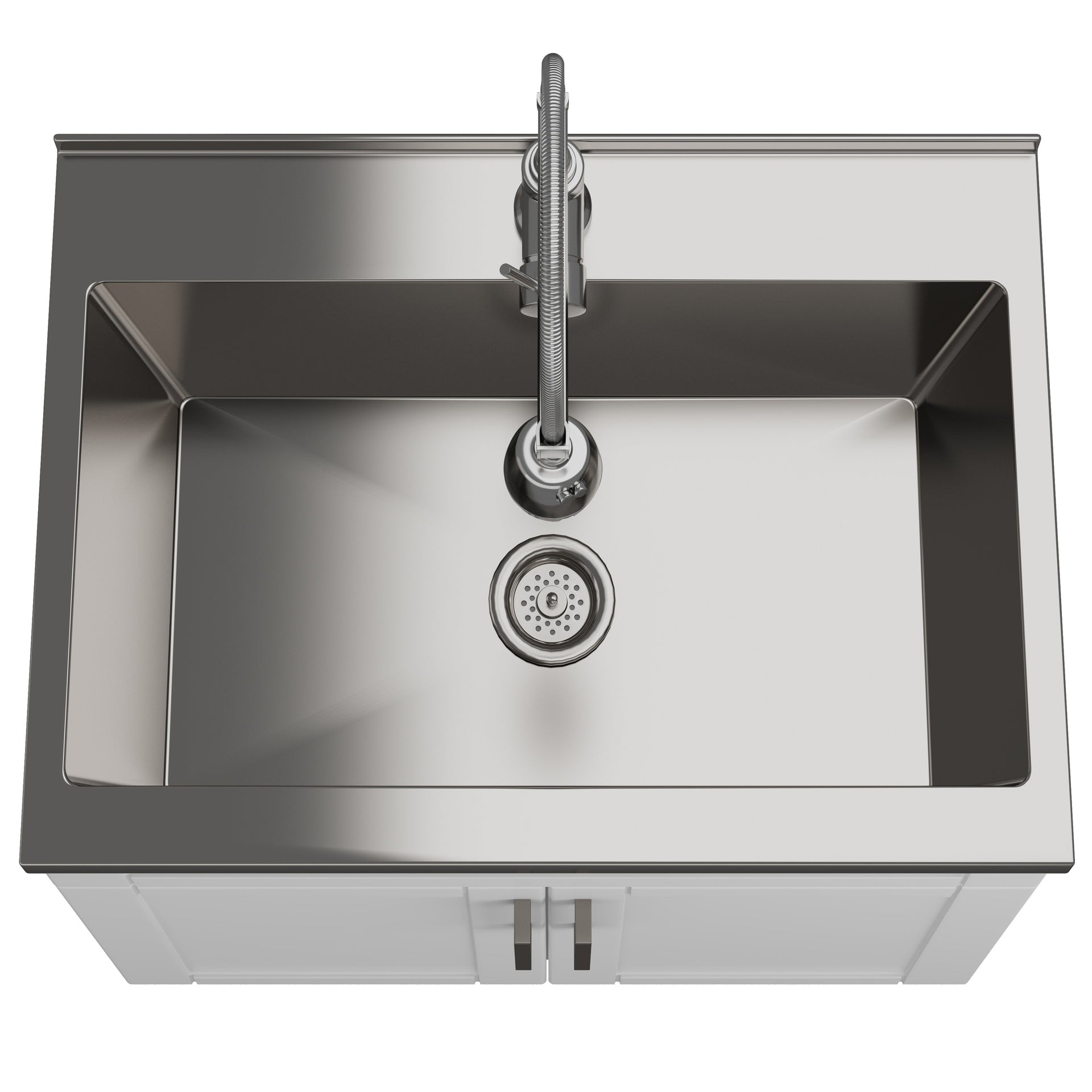 Hennessy - Deluxe 28" Laundry Cabinet with Faucet and Stainless Steel Sink - White