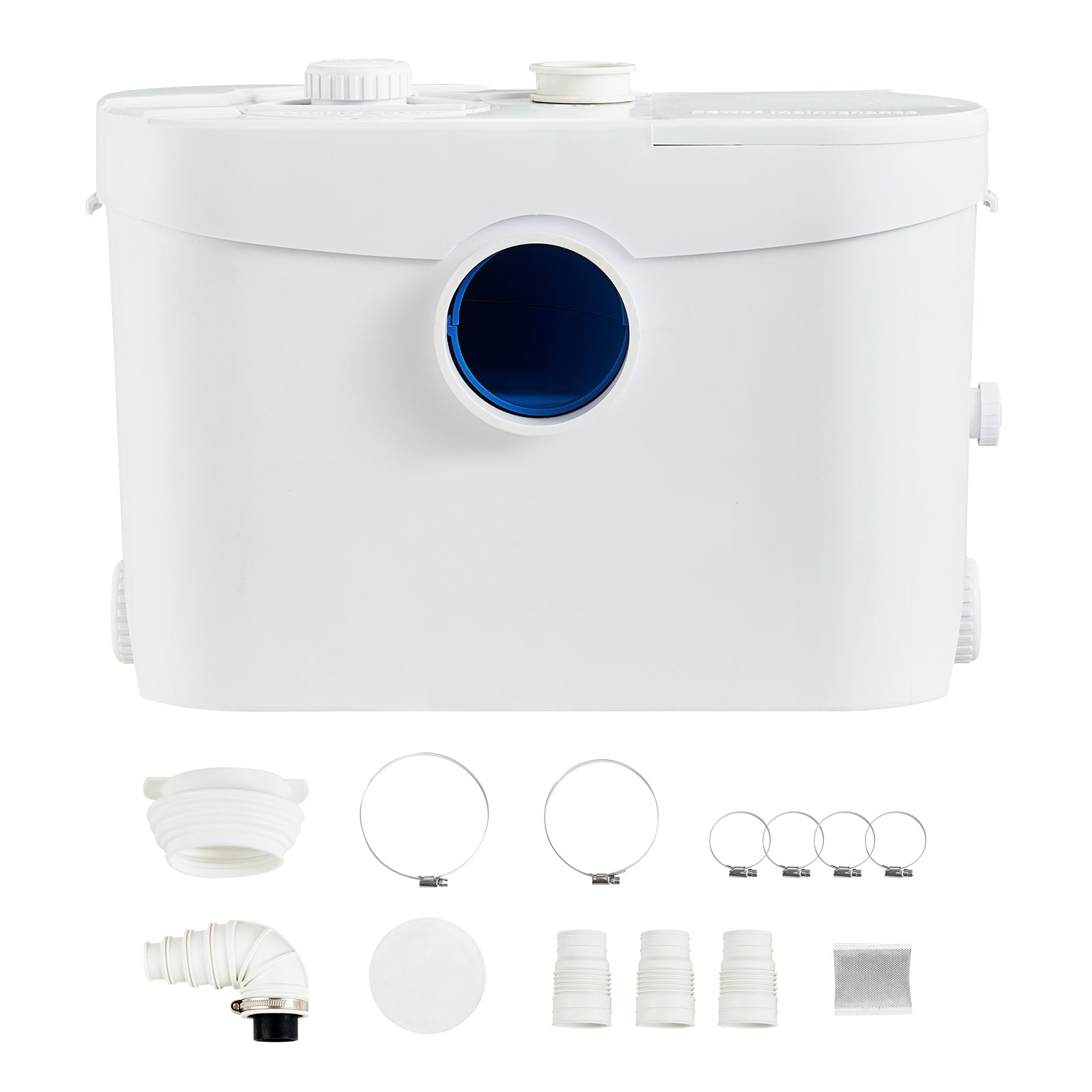 Macerator Pump, 700W, 9600 L/h Flow, 32.8 ft/10 m Head, Macerator Sewerage Sump Pump with 3 Water Inlets for Toilet, Basement, Kitchen, Sink, Shower, Bathtub Waste Water Disposal Upflush Machine