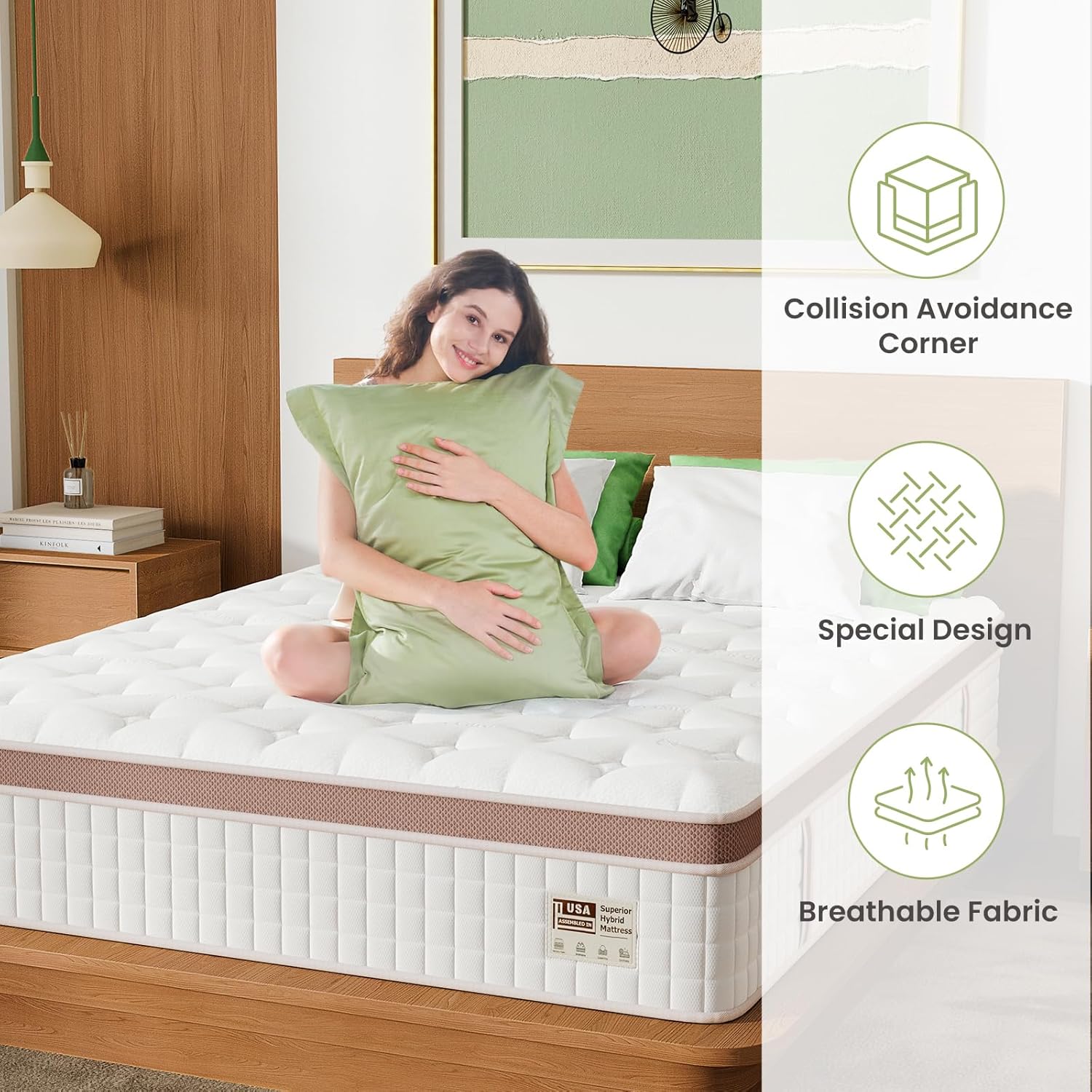 14 Inch Firm Hybrid Mattress – Queen Size – Gel Memory Foam & Pocket Springs – Pressure Relief, Motion Isolation, Ergonomic Modern Bed