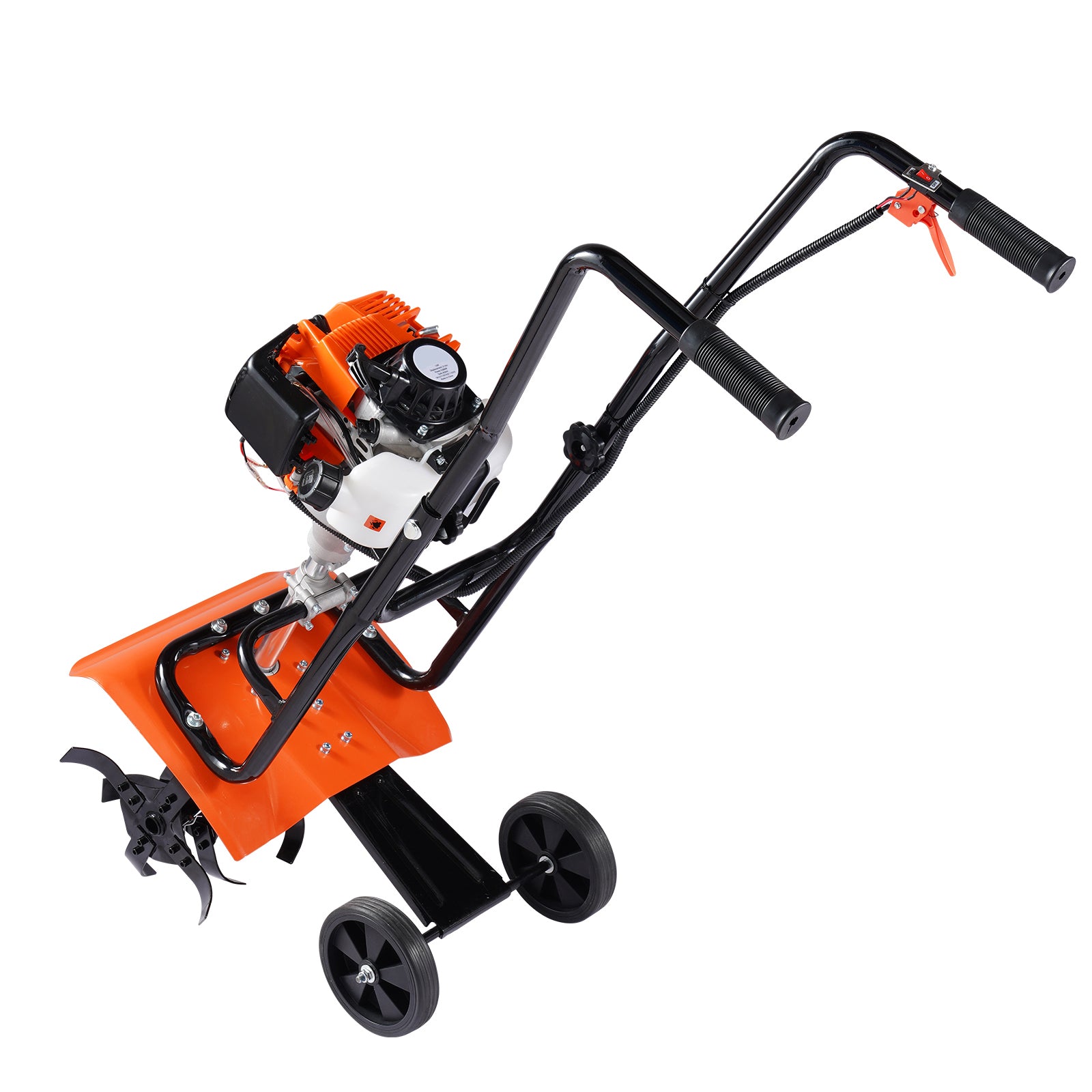 Tiller Cultivator, 31CC 4-Stroke Garden Cultivator, Tiller with 4 Steel Adjustable Front Tines for Lawn, Garden and Field Cultivation