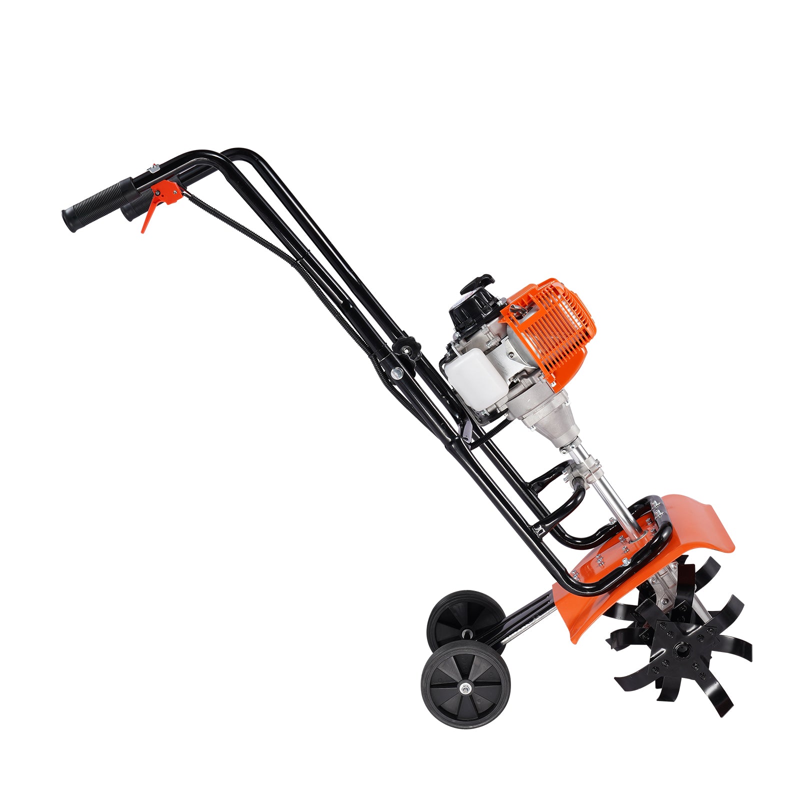 Tiller Cultivator, 31CC 4-Stroke Garden Cultivator, Tiller with 4 Steel Adjustable Front Tines for Lawn, Garden and Field Cultivation