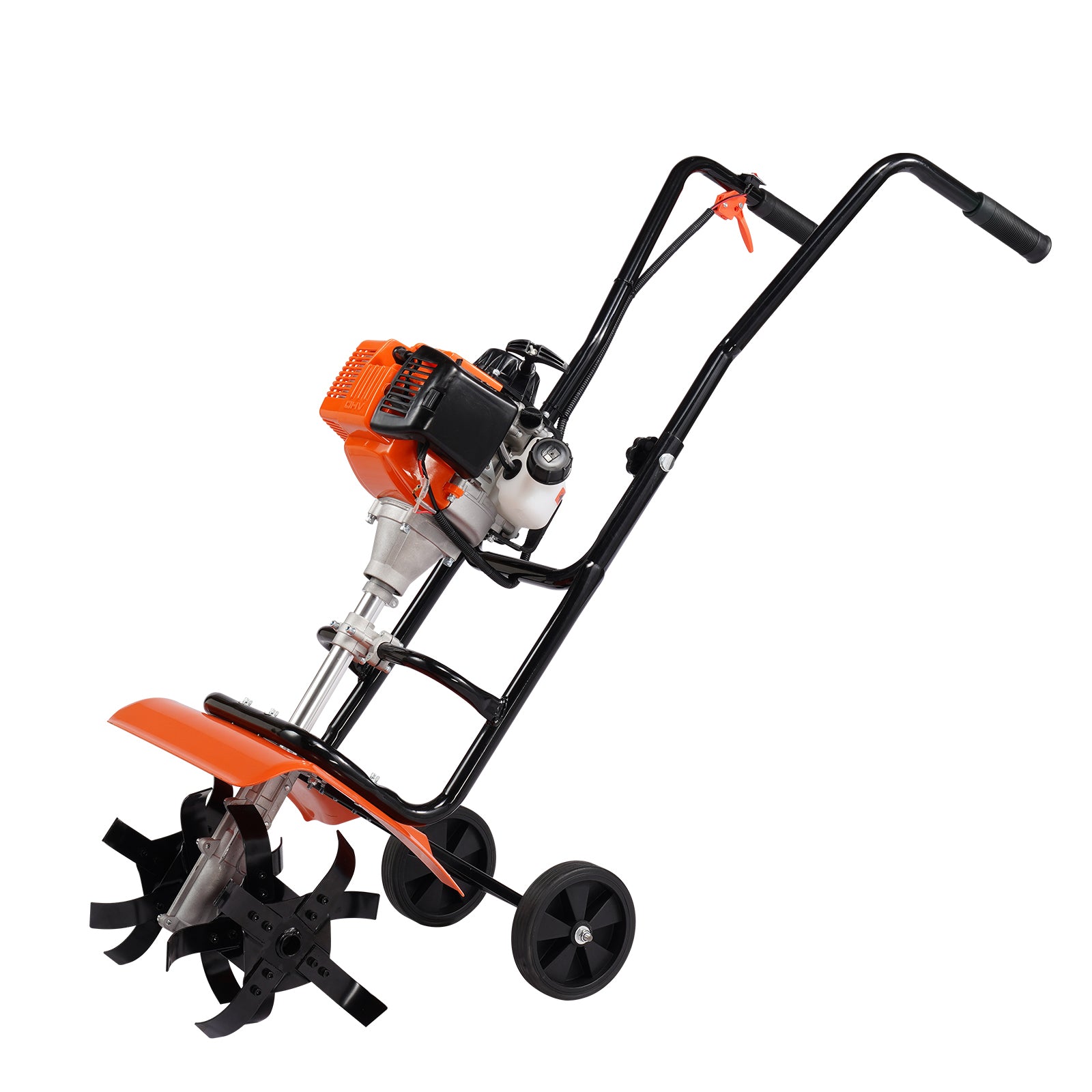 Tiller Cultivator, 31CC 4-Stroke Garden Cultivator, Tiller with 4 Steel Adjustable Front Tines for Lawn, Garden and Field Cultivation