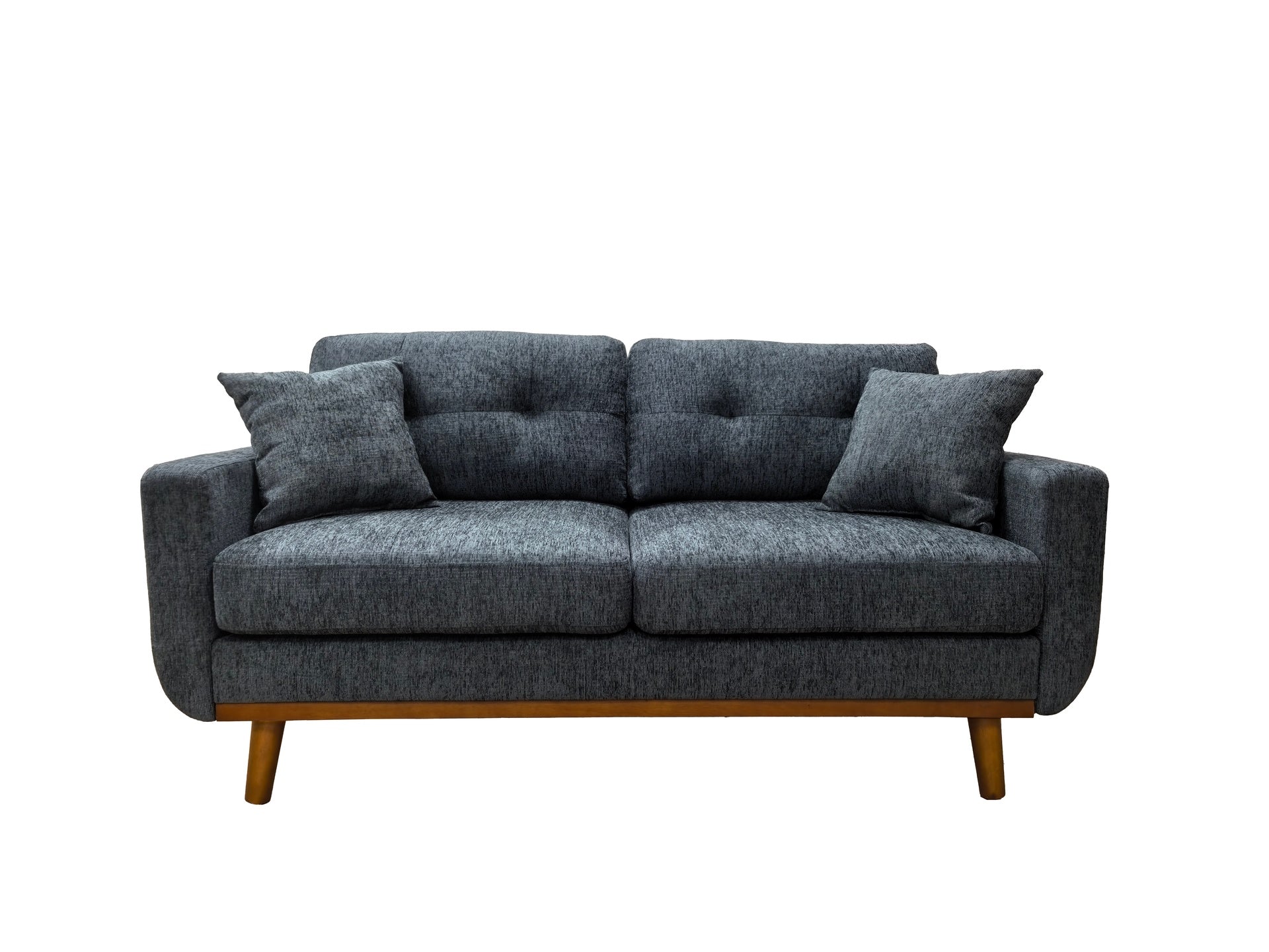 67.7" Wide Mid-Century Modern Upholstered Tufted Loveseat Sofa With Wooden Legs