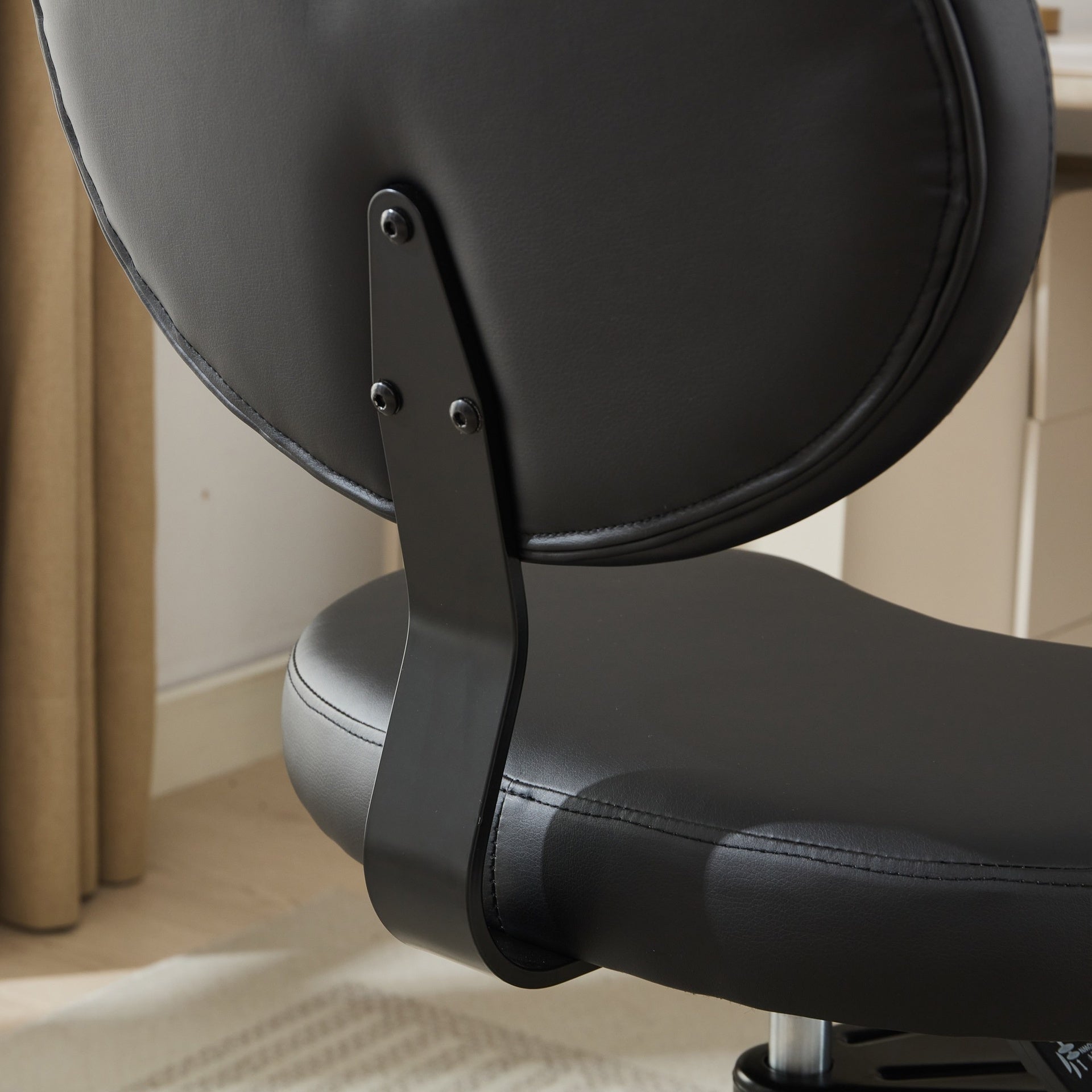 Meditation Chair Plus, Cross Legged Chair with Wheels, ADHD Chair, Criss Cross Desk Chair with Lumbar Support and Adjustable Stool, Flexible Design for Fidgety Sitters, Black PU