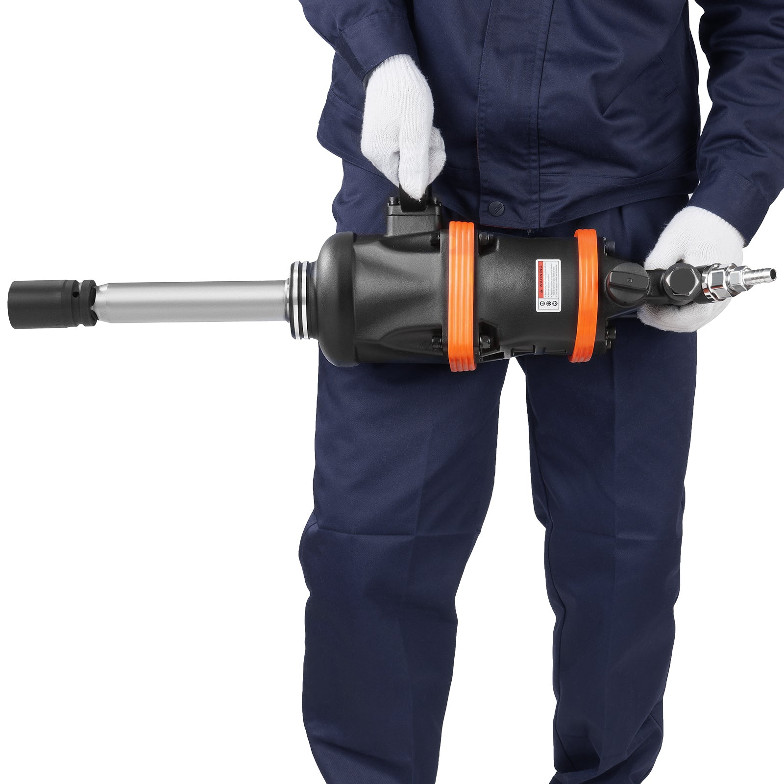 1 Inch Air Impact Wrench, Up to 5175 ft-lbs Beast Reverse Torque Output Pneumatic Impact Gun w/ 8 Inch Extended Anvil for Repairs and Maintenance of Heavy Duty Machinery / Semi-Truck / Bus