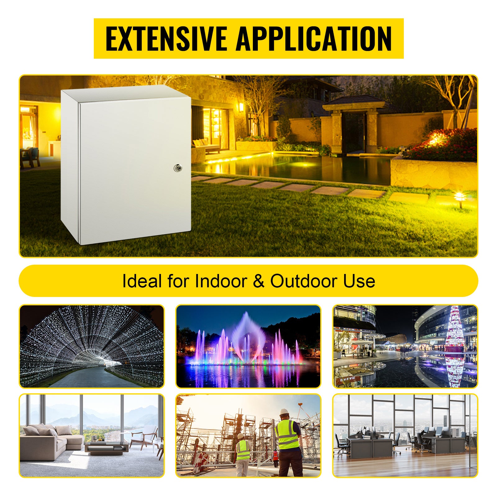 NEMA Steel Enclosure, 20 x 16 x 8'' NEMA 4X Steel Electrical Box, IP66 Waterproof & Dustproof, Outdoor/Indoor Electrical Junction Box, with Mounting Plate