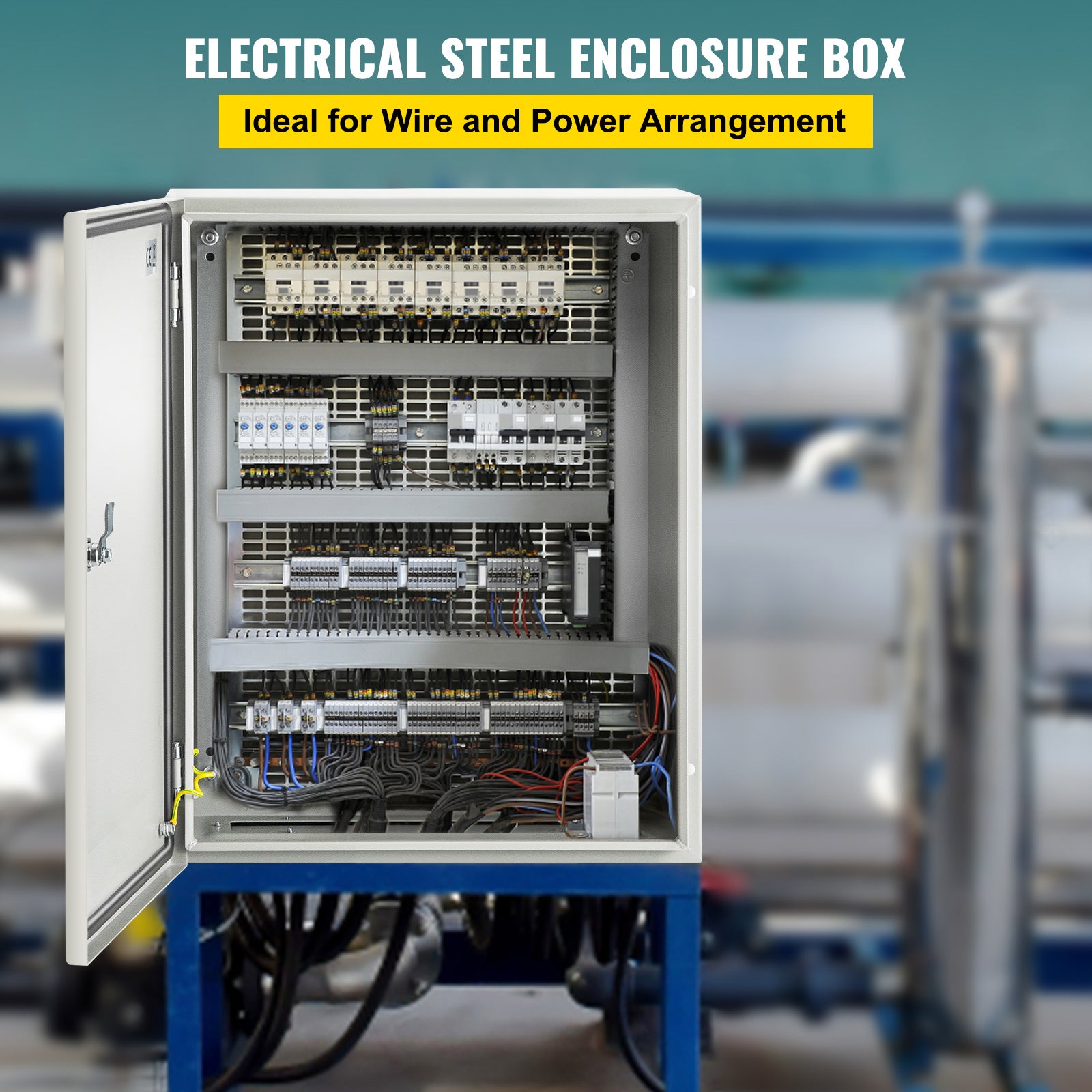 NEMA Steel Enclosure, 20 x 16 x 8'' NEMA 4X Steel Electrical Box, IP66 Waterproof & Dustproof, Outdoor/Indoor Electrical Junction Box, with Mounting Plate