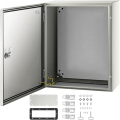 NEMA Steel Enclosure, 20 x 16 x 8'' NEMA 4X Steel Electrical Box, IP66 Waterproof & Dustproof, Outdoor/Indoor Electrical Junction Box, with Mounting Plate