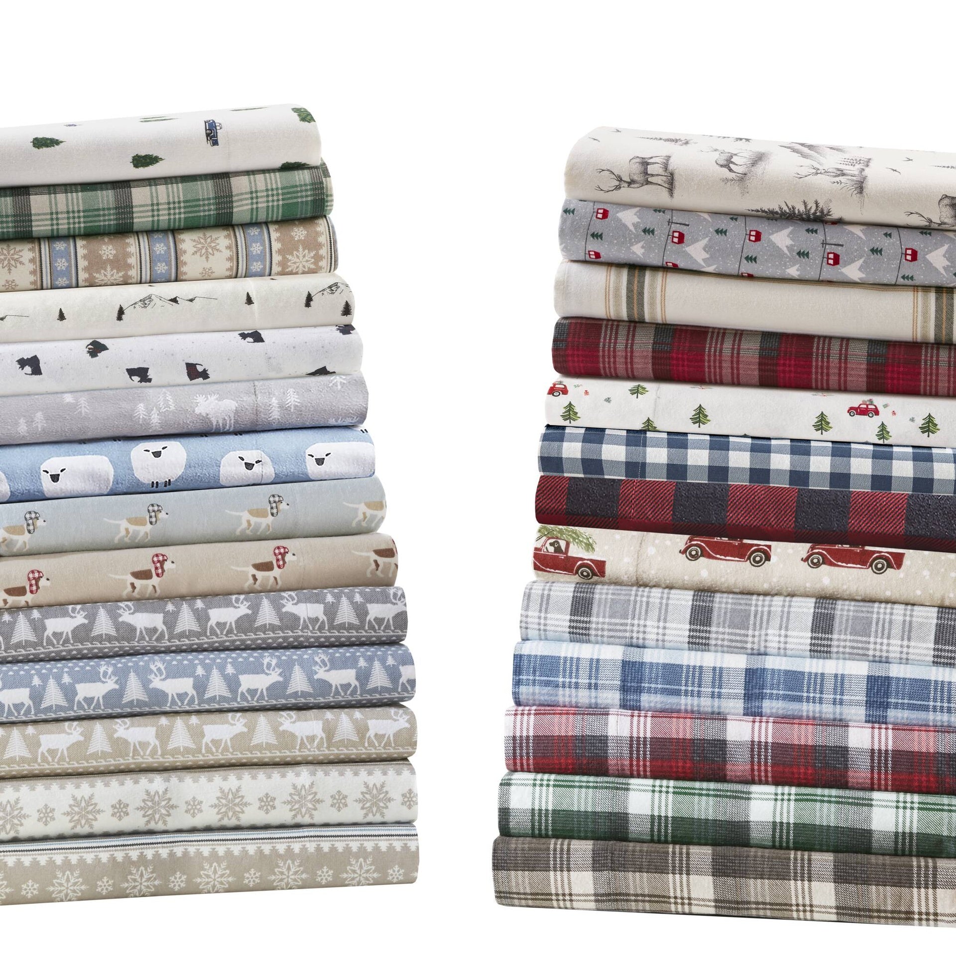 4 PCS Twin Sheet Set Green Plaid