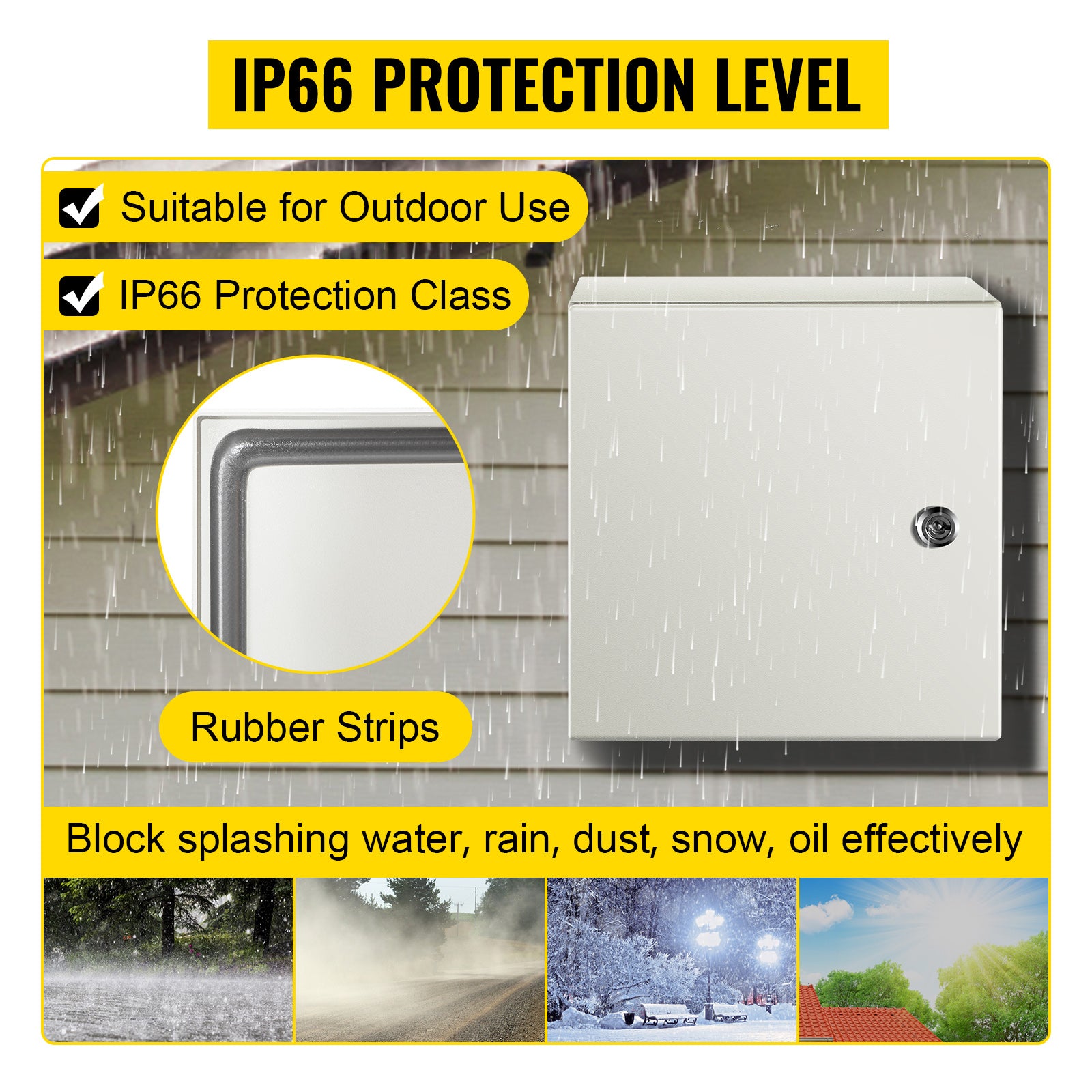 NEMA Steel Enclosure, 12 x 12 x 8'' NEMA 4X Steel Electrical Box, IP66 Waterproof & Dustproof, Outdoor/Indoor Electrical Junction Box, with Mounting Plate