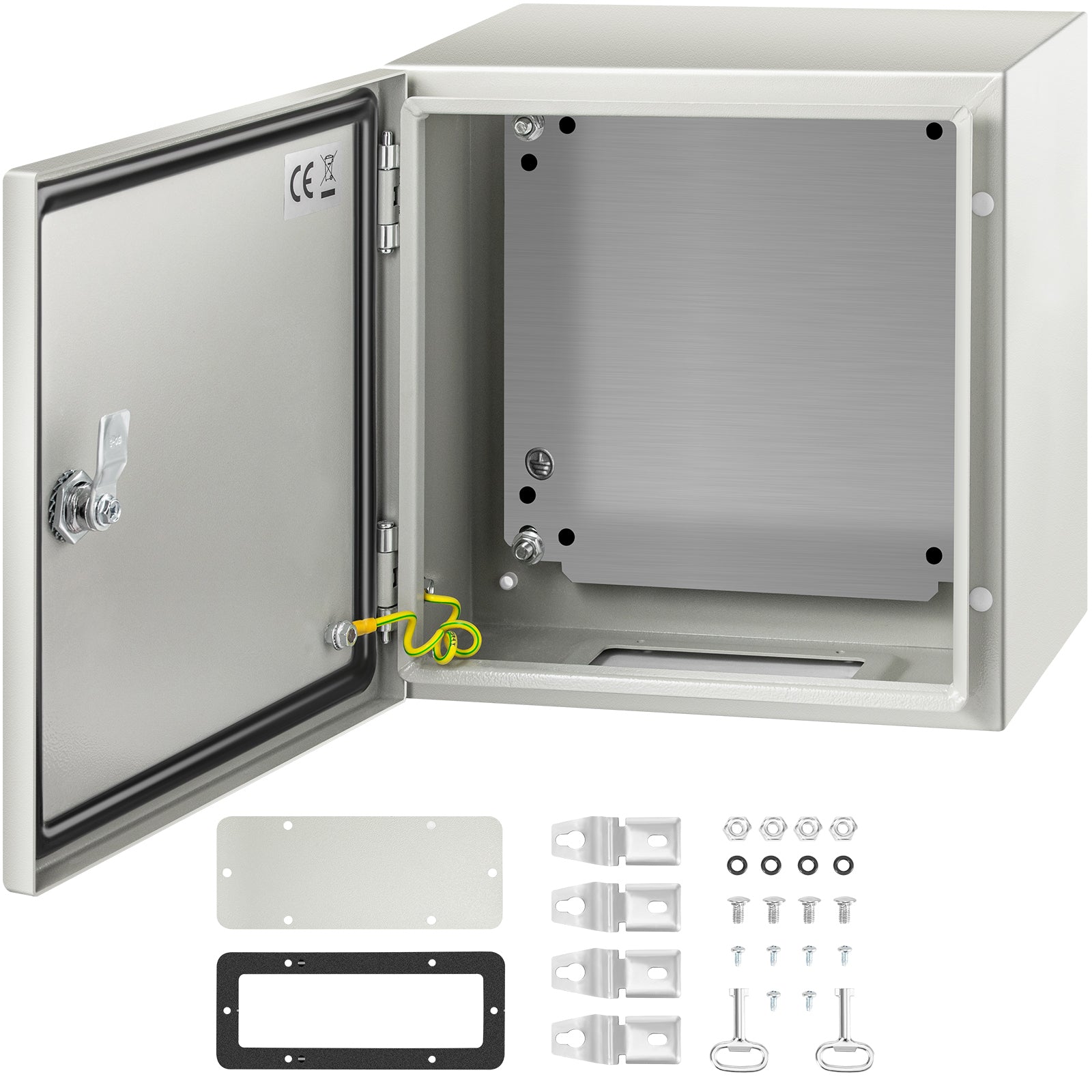 NEMA Steel Enclosure, 12 x 12 x 8'' NEMA 4X Steel Electrical Box, IP66 Waterproof & Dustproof, Outdoor/Indoor Electrical Junction Box, with Mounting Plate