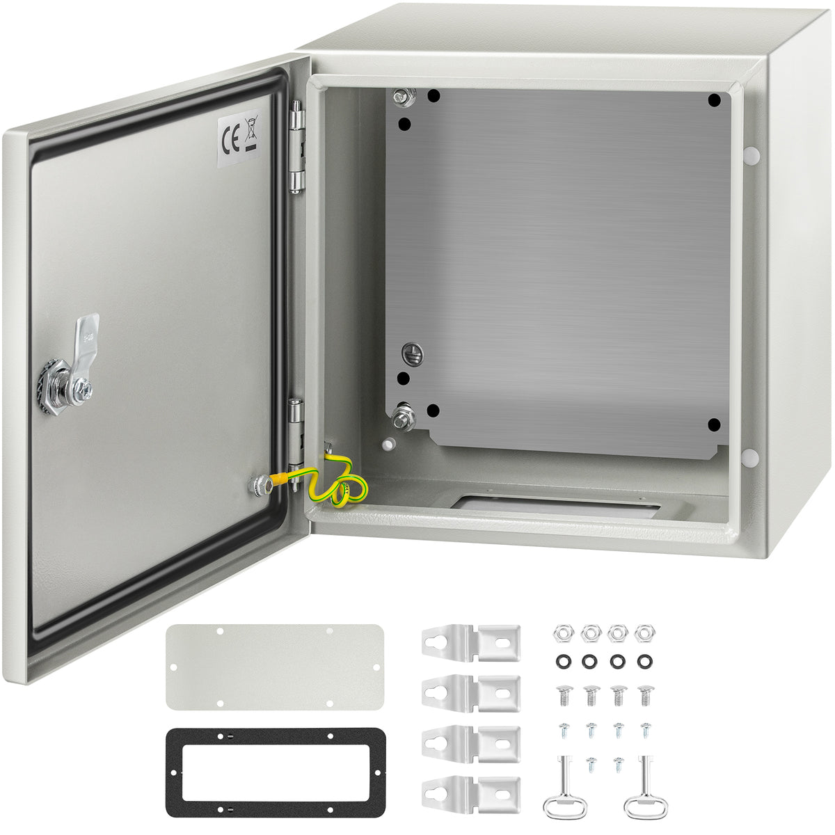 NEMA Steel Enclosure, 12 x 12 x 8'' NEMA 4X Steel Electrical Box, IP66 Waterproof & Dustproof, Outdoor/Indoor Electrical Junction Box, with Mounting Plate