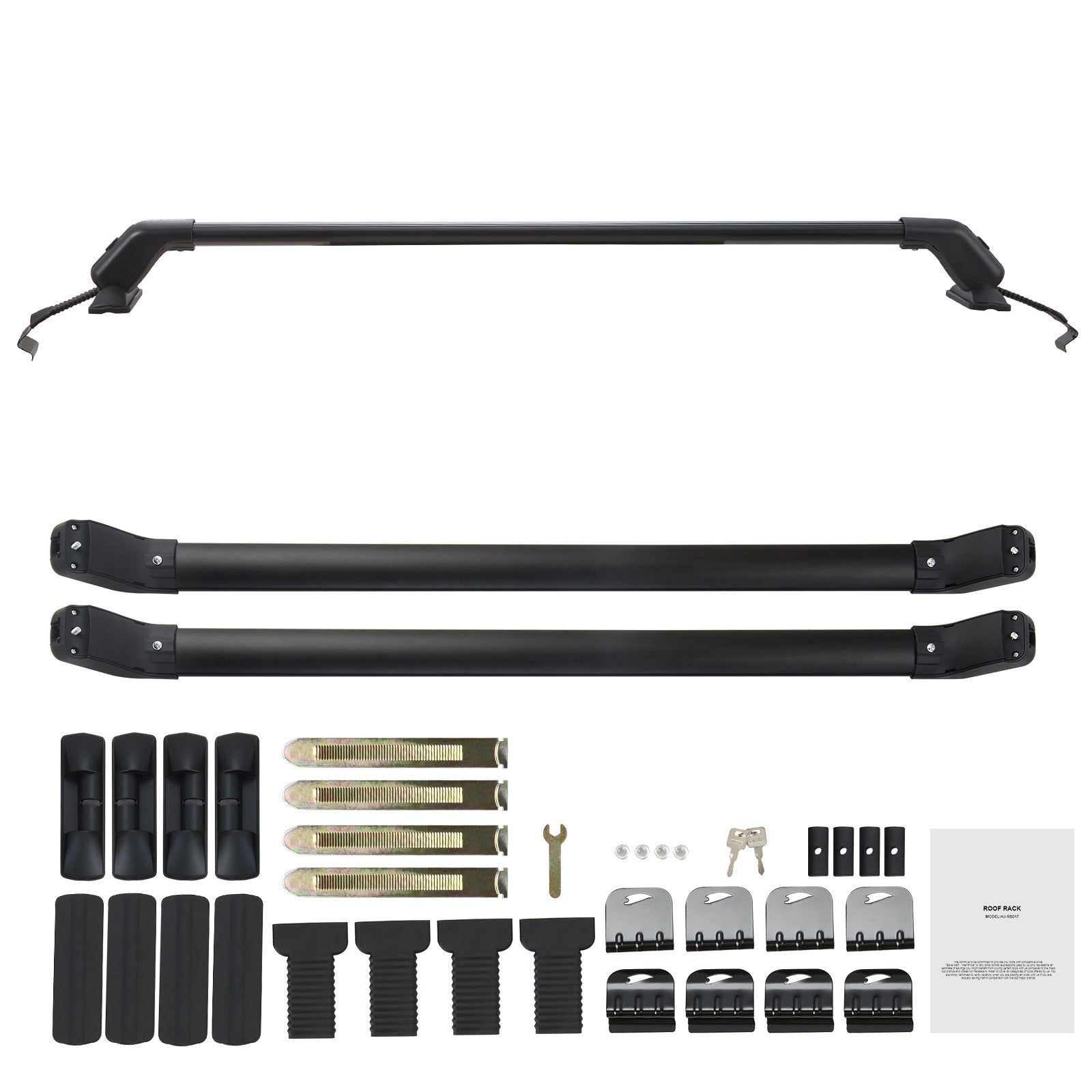 Universal Roof Rack Cross Bars, 41.3" Aluminum Roof Rack Crossbars, Fit Roof without Side Rail, 155 lbs Load Capacity, Adjustable Bare Roof Crossbars with Locks, for SUVs, Sedans, and Vans