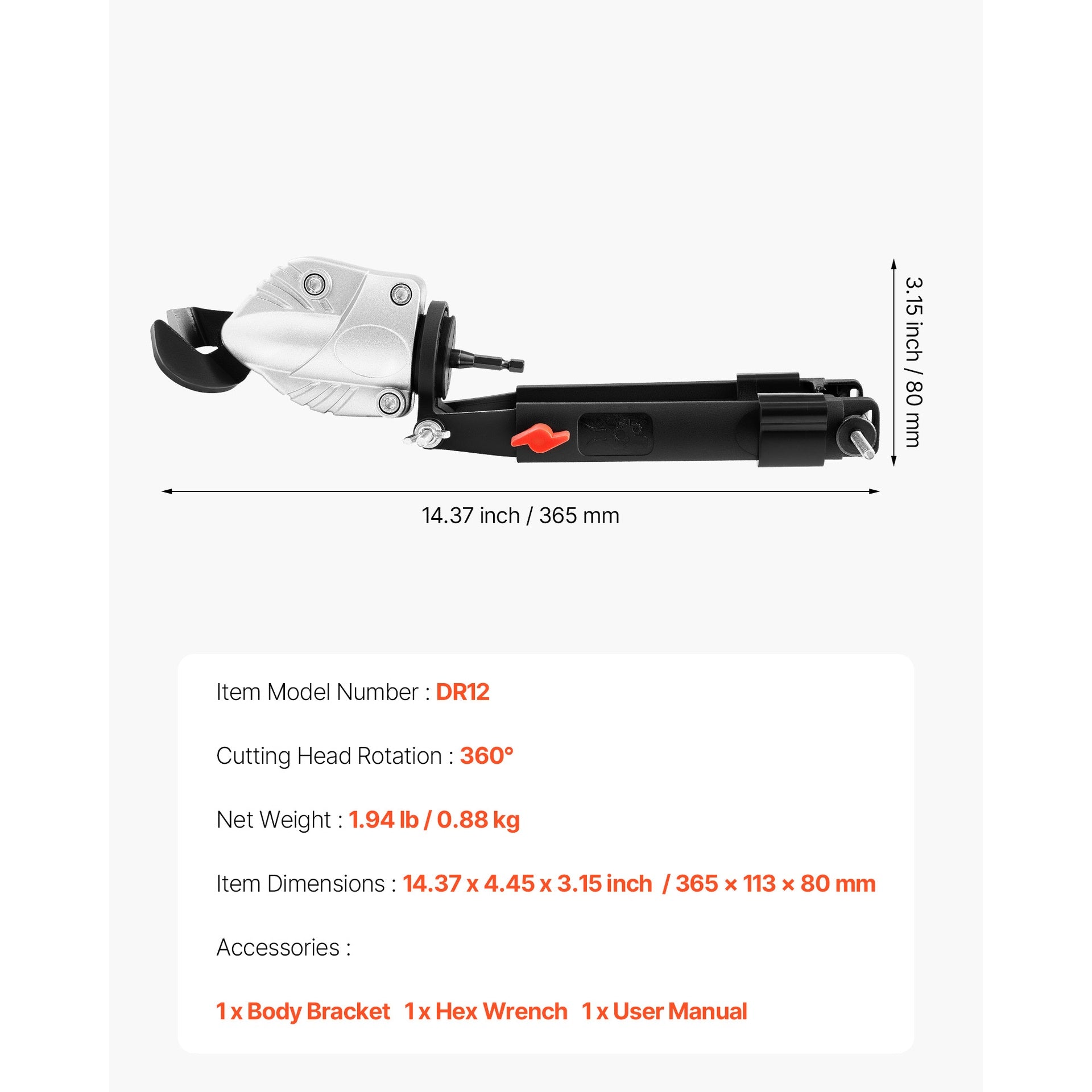 Metal Shear/Cutter Drill Attachment, Sheet Metal Cutter with 360-Degree Pivoting Head, Sharp Blades,Ideal for 18 GA Galvanized Steel, 20 GA Stainless Steel, Aluminum Plate, Plastic, Cardboard