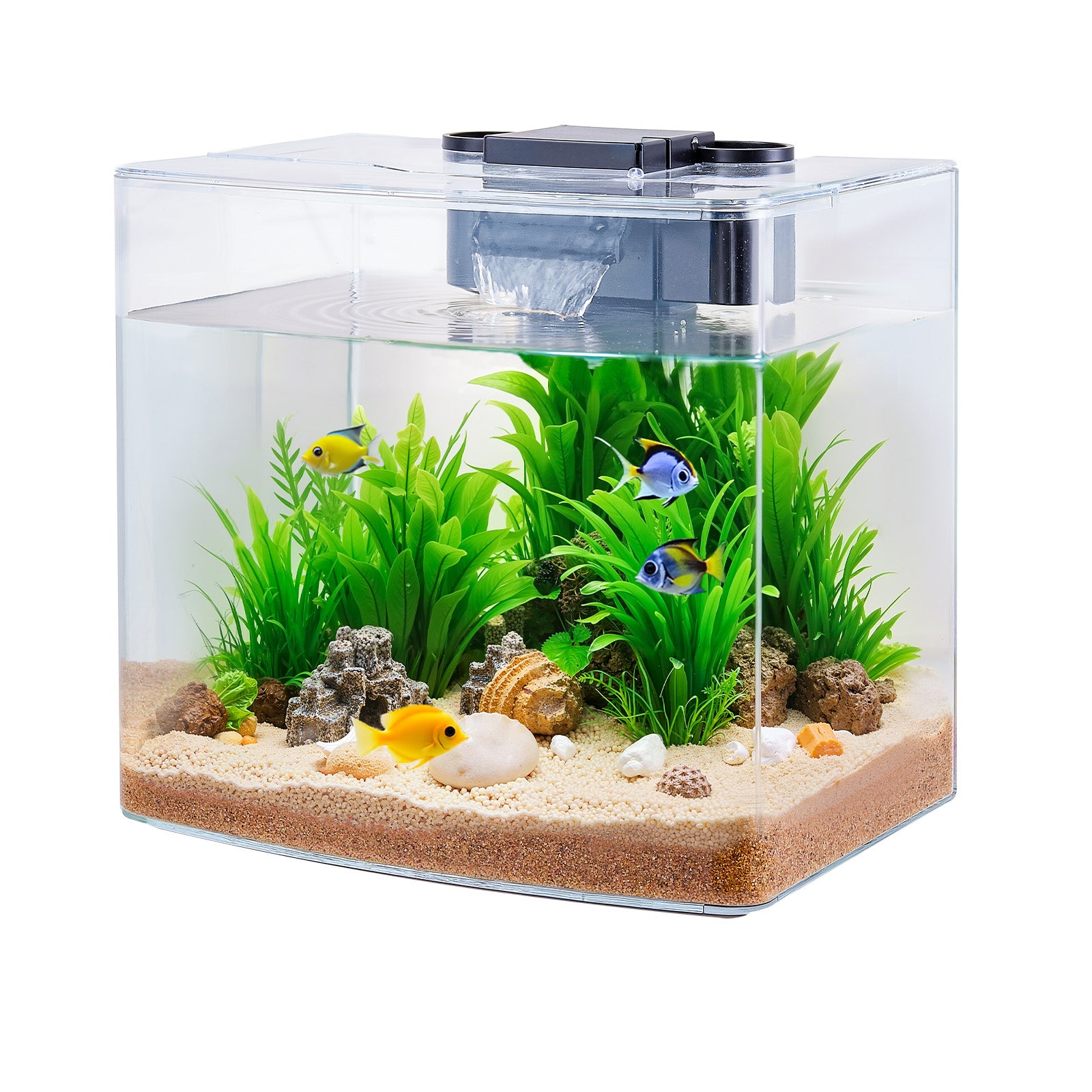 3.5 Gallon Fish Tank Aquarium Smart Arch Clear GPPS 3 Color Self Cleaning