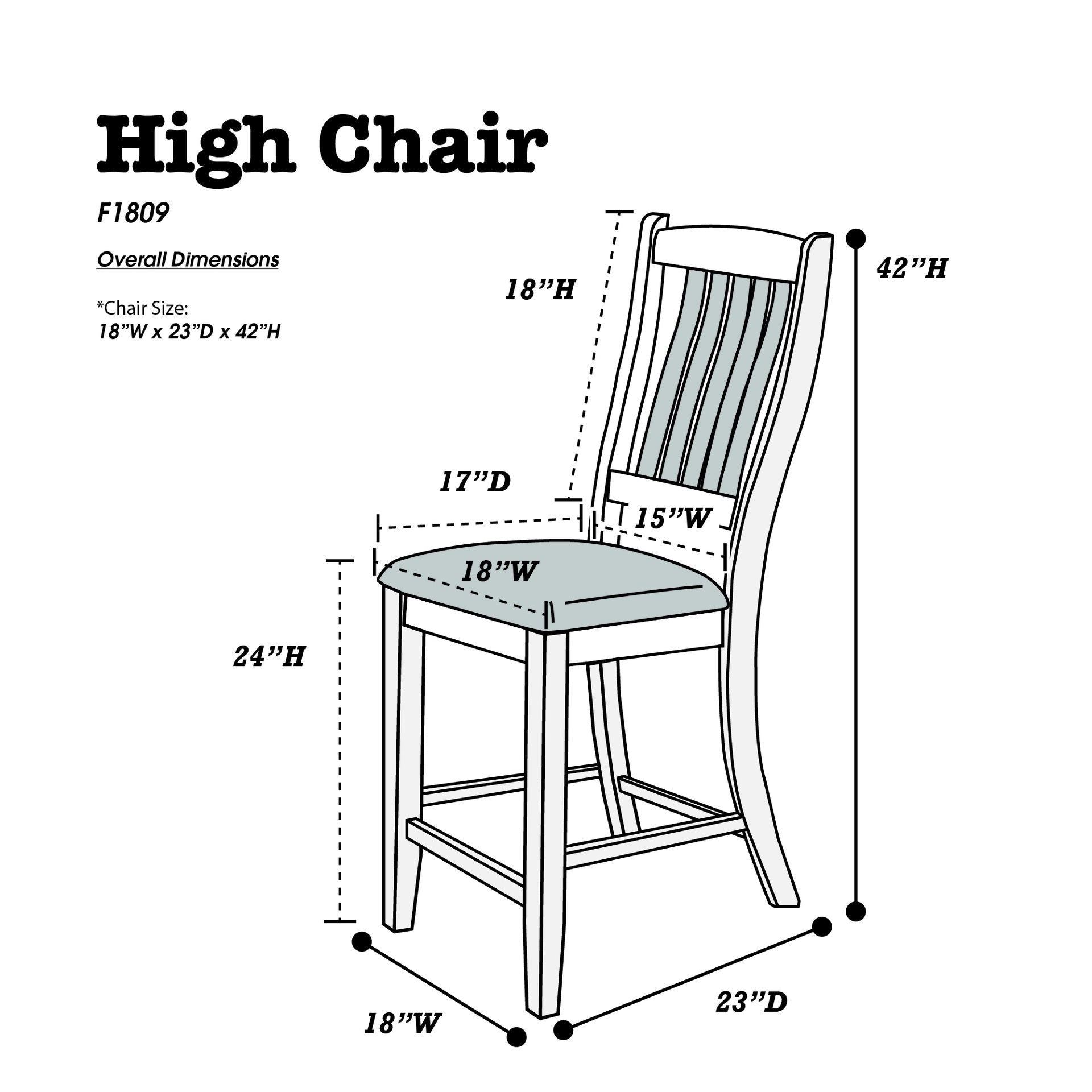 HIGH CHAIR in Rustic Black