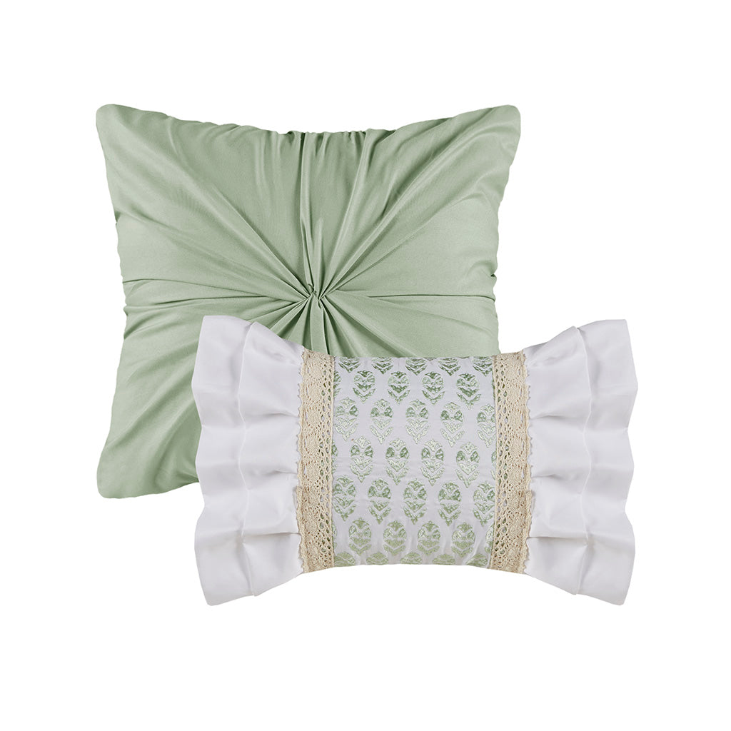 King/Cal King 5 Piece Seersucker Comforter Set with Throw Pillows