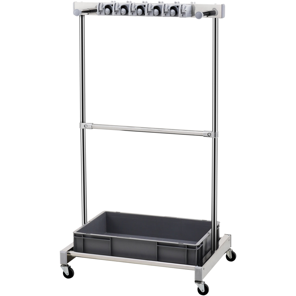 Garden Tool Organizer, 10 Slots with Hooks, Yard Tool Tower Rack with Wheels for Garage Organization and Storage, Hold Long-Handled Tool/Rake/Broom, Metal Tool Stand Holder for Shed, Outdoor