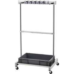 Garden Tool Organizer, 10 Slots with Hooks, Yard Tool Tower Rack with Wheels for Garage Organization and Storage, Hold Long-Handled Tool/Rake/Broom, Metal Tool Stand Holder for Shed, Outdoor