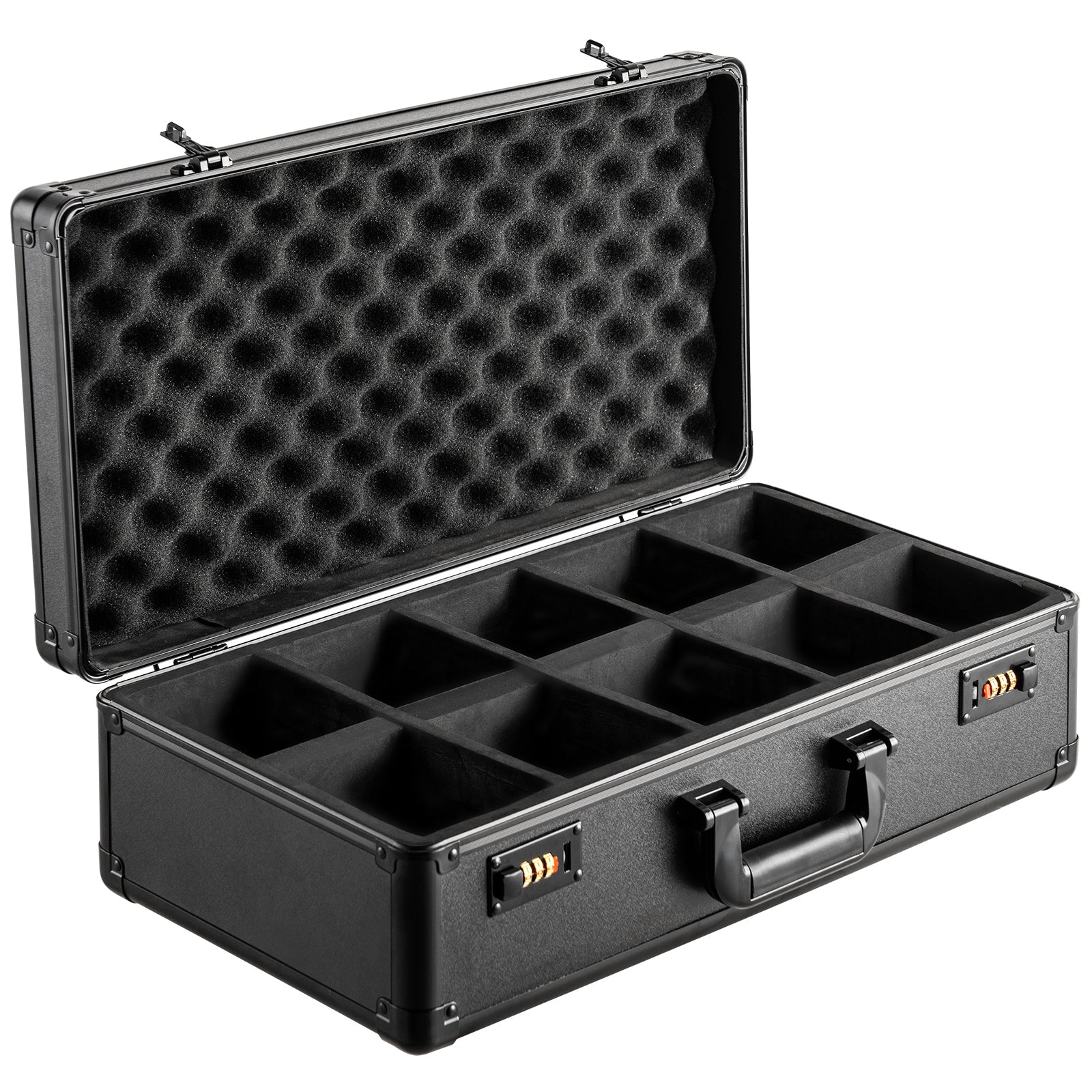 Graded Card Storage Box, 5 Slots, Graded Sports Cards Holder Carrying Case with Coded Lock Foam Dividers, for 162 PSA Graded Cards 115 BGS Cards 130 SGC Cards 585 Top Loaders or 999+ Loose Cards