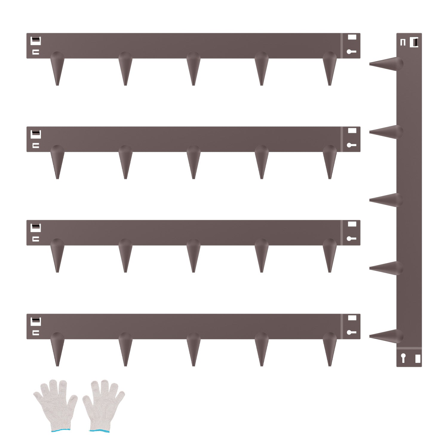Steel Landscape Edging 5 Packs 39x3in Rust-Resistant Garden Edging Border Brown