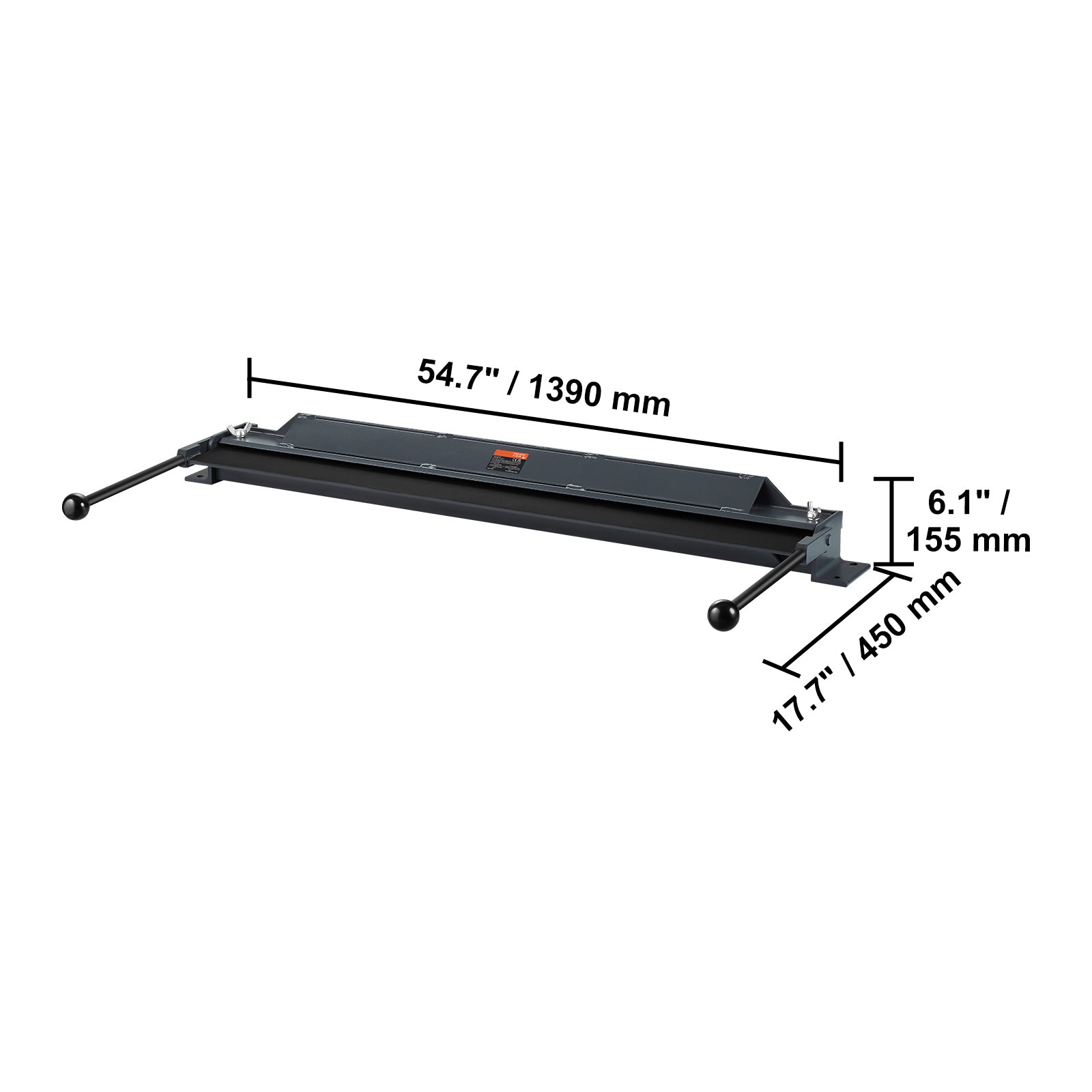 Box and Pan Brake, 48-Inch, 0-130 Degrees Sheet Metal Bending Brake, Portable Mini Metal Bender with 20 Gauge Low Carbon Steel 14 Gauge Aluminum Capacity Power Handle, for Metal Bending