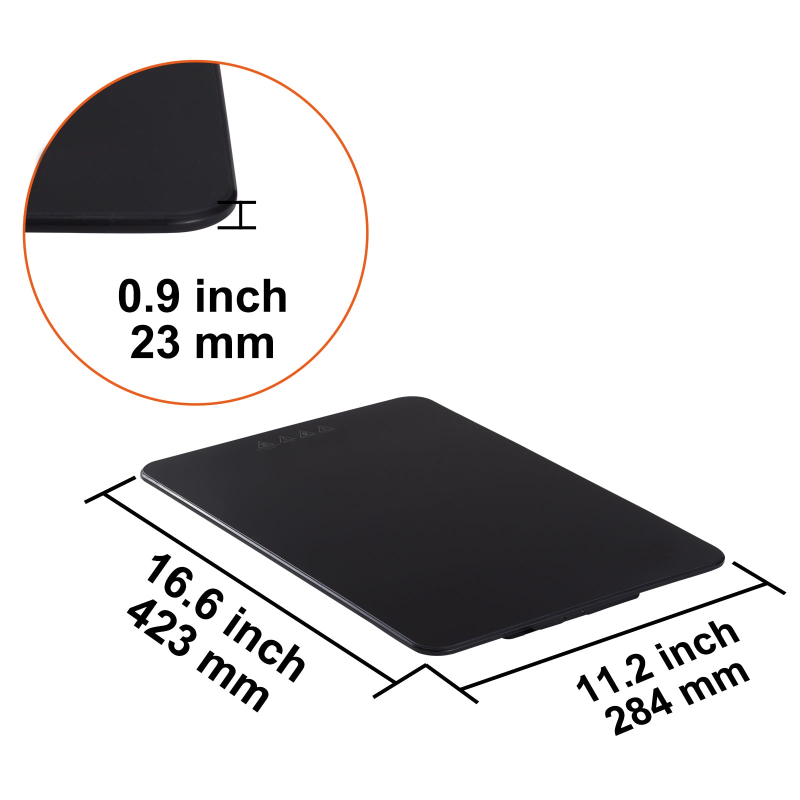 Electric Warming Tray, 16.5" x 11" Portable Tempered Glass Heating Tray, Perfect for Dinner, Catering, House, Parties, Events, Entertaining and Holiday, Black