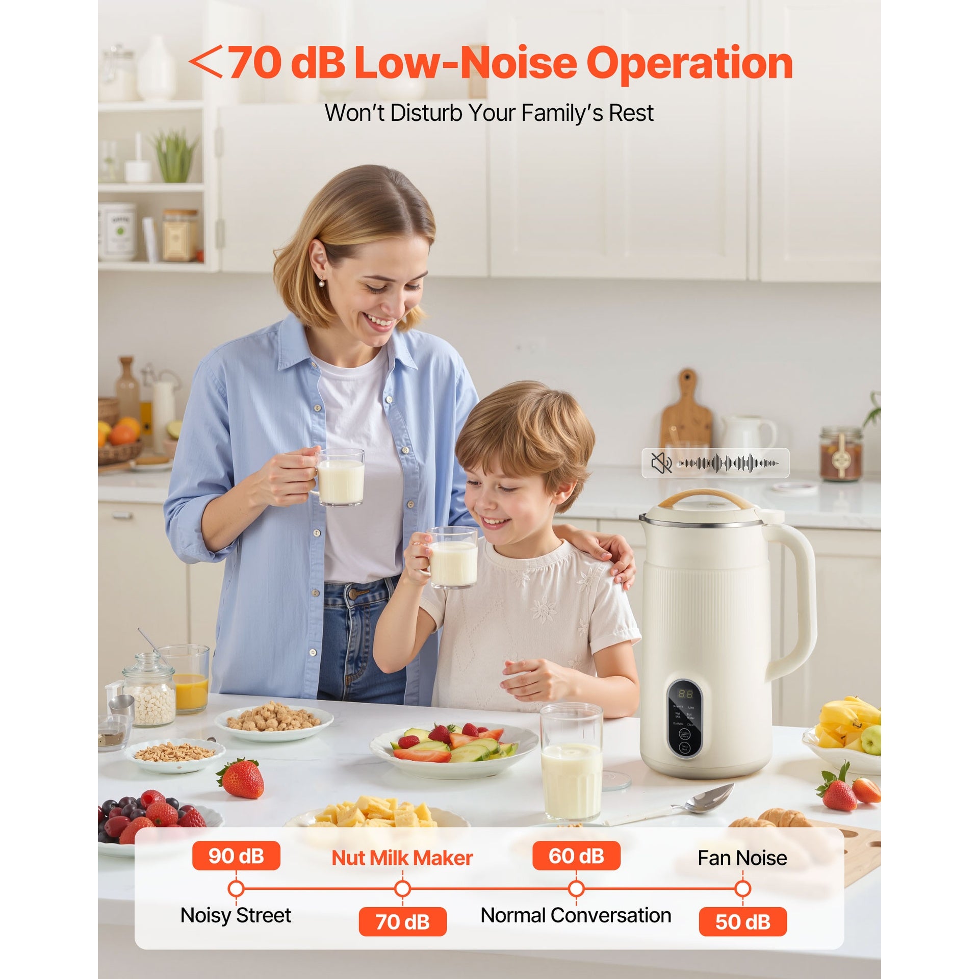 6-in-1 Nut Milk Maker, 20 oz Soy Milk Maker Machine with 6 Blades, for Homemade Oat, Nut, Soy, Juice, Plant-Based and Non Dairy Beverages with High-Temp Self-Cleaning, Boil Water, 12-Hour Delay