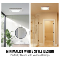 Bathroom Exhaust Fan, 80 CFM High-Efficiency Ventilation, 1.5sones Low Noise Operation All-Copper Motor, Energy-Saving Bathroom Ceiling Fan, Need For Attic Access, For Various Ceilings