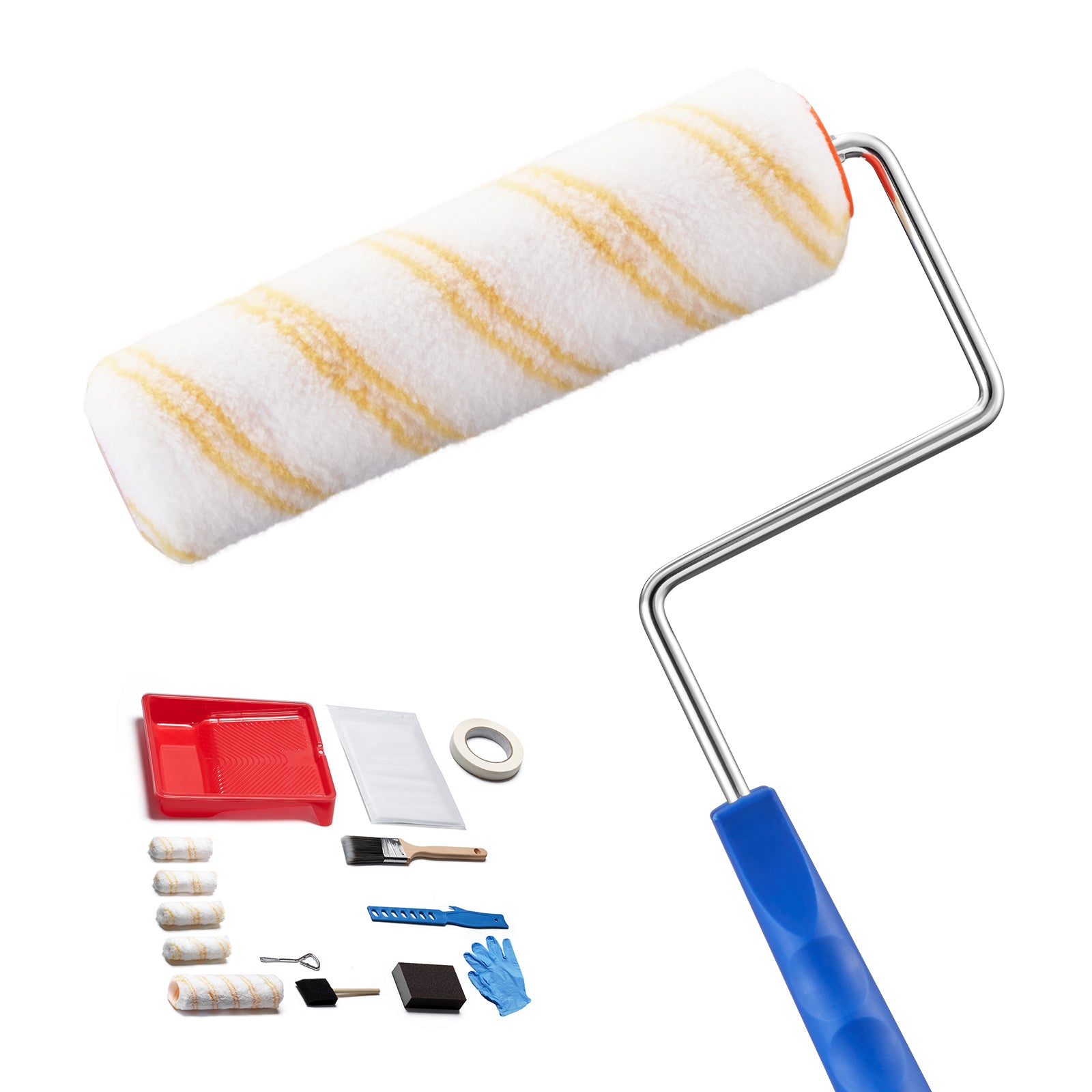 Paint Roller Kit 19 Pcs Paint Roller Set 4" & 9" Paint Rollers with Paint Tray