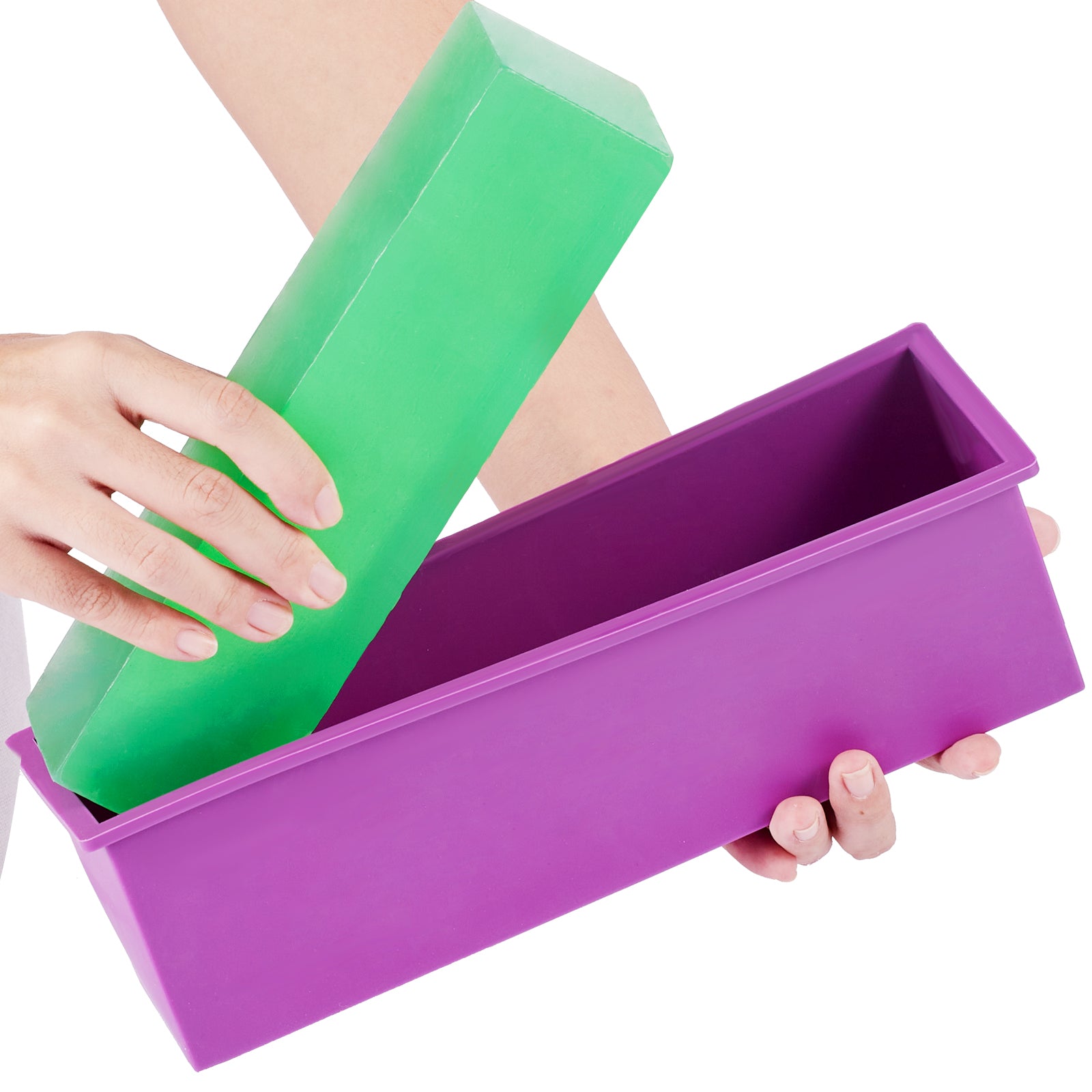 Soap Making Kit, Bamboo Cutting Box and Inner Box with Silicone Mold, Stainless Steel Straight Cutter and Wavy Cutter, 100 Bags and 105 Stickers, Soap Making Supplies DIY Kits for Adults